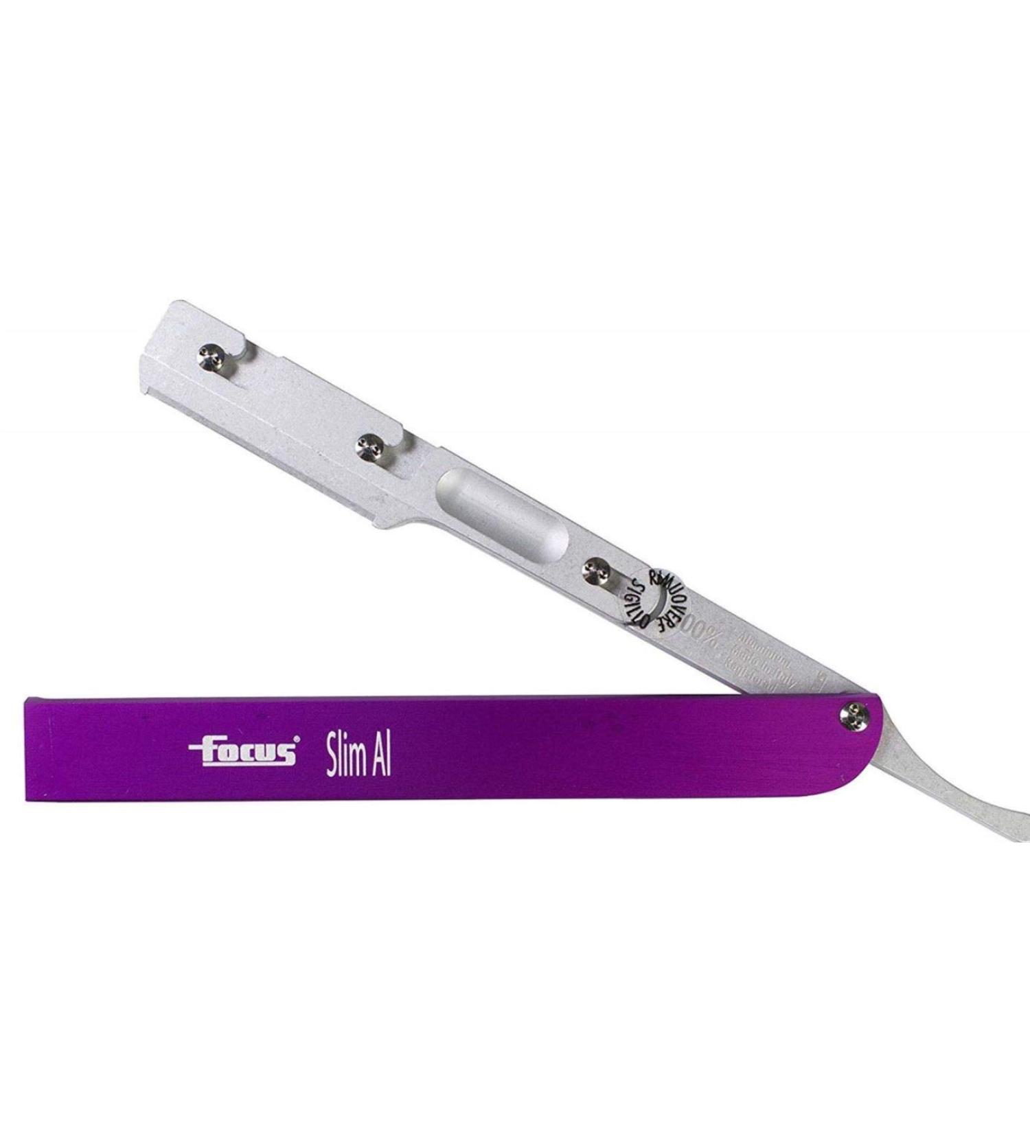 FOCUS SLIM AL R28-2 Razor - Bart Hand-Free Half-Mask with Instant Opening Lightweight Aluminum Compact Design (Purple) | International Shipping Available - Buy Online on GoSupps.com