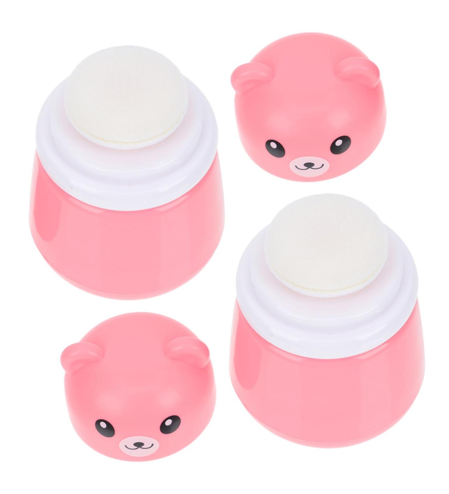 Balacoo 2pcs Body Powder Box Body Powder Puff Loose Powder Containers Refillable Cosmetic Containers Travel Pink 10x7cm - Buy Online on GoSupps.com