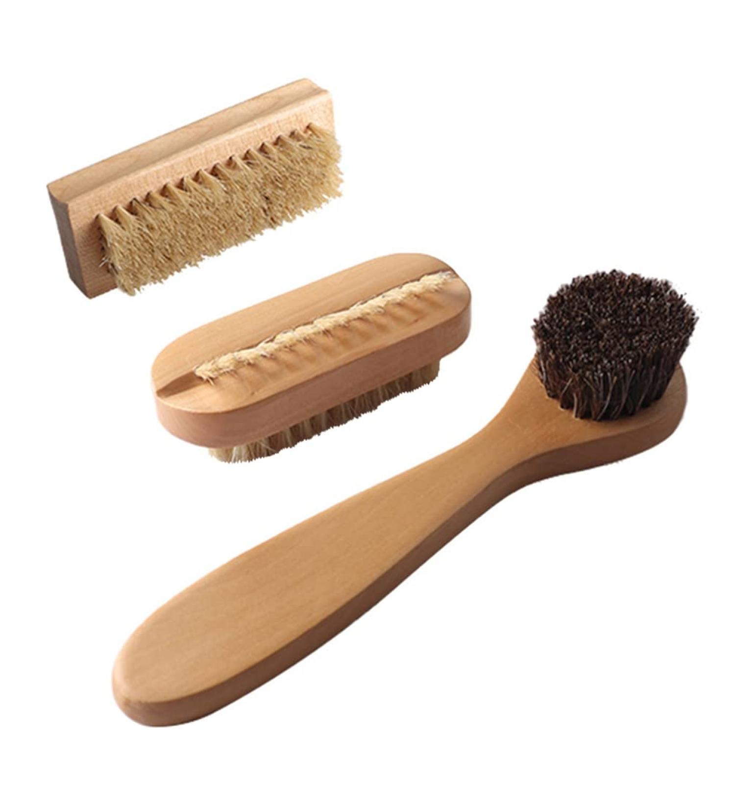 Lurrose Nail Cleaner Set - 3 Natural Bristle Brushes with Wooden Handles for Fingernail & Toenail Cleaning - Eco-Friendly Boot Brushes - Buy Online on GoSupps.com