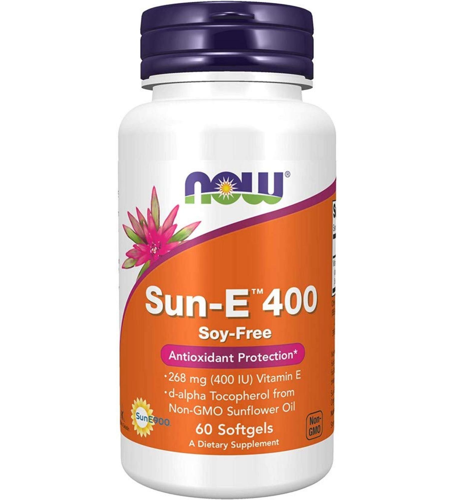 Now Supplements Sun-E 400 IU Softgels - Non-GMO Sunflower Oil Formula - Buy Online on GoSupps.com