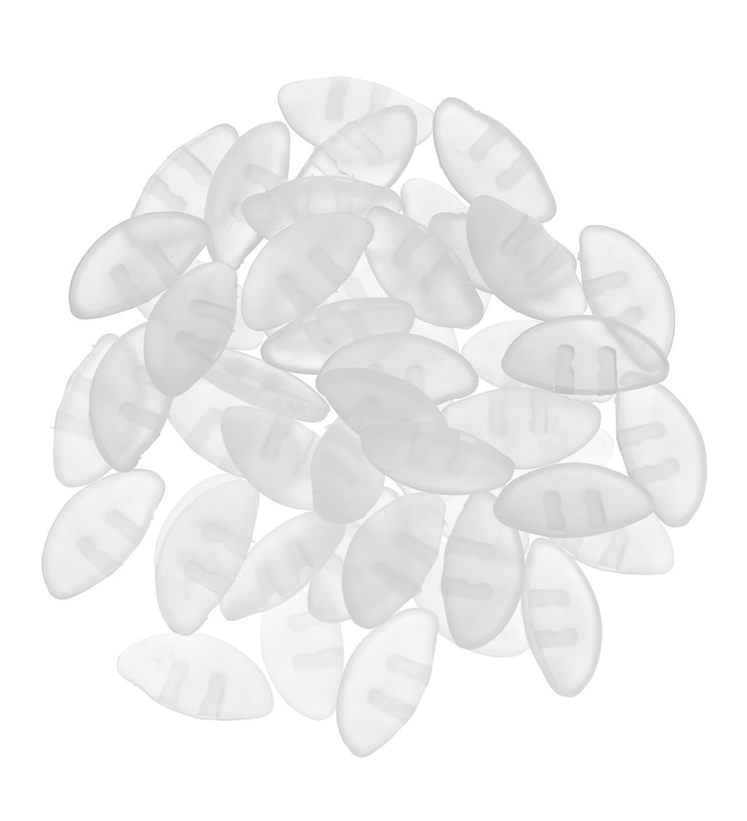 25 Pairs of Transparent Oval Silicone Nose Pads for Pressing In - 15mm - Ideal for Glasses & Sunglasses - Buy Online on GoSupps.com