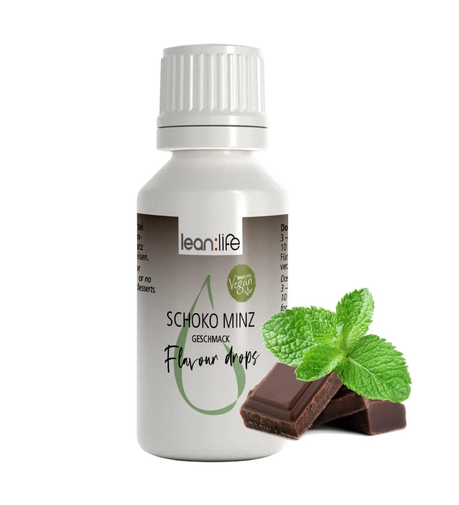 Lean Life Chocolate Mint Flavor Drops 30ml - Sugar-Free Low-Calorie Aroma for Food - 1 Pack - Buy Online on GoSupps.com