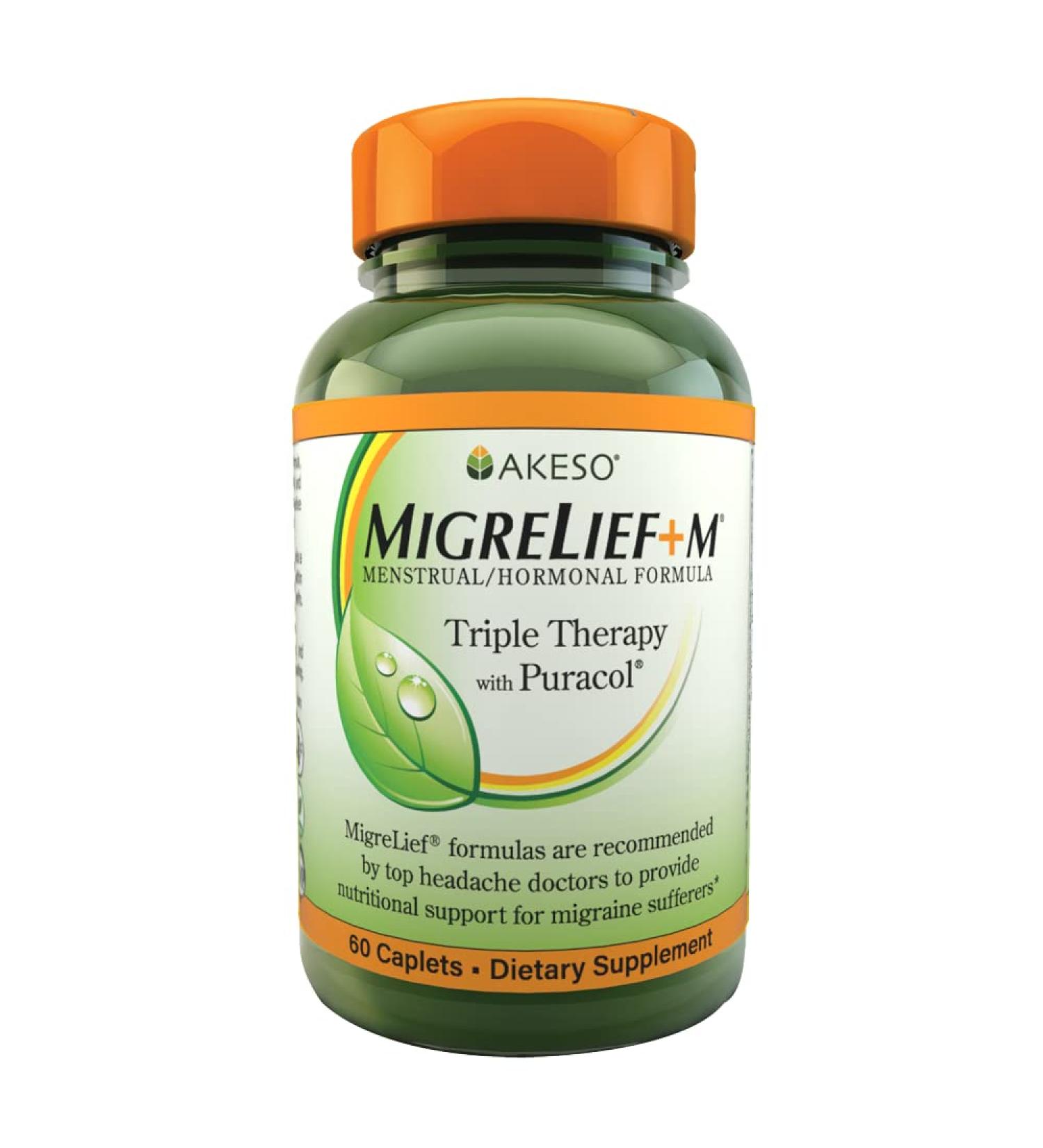 MigreLief+M - Nutritional Support for Menstrual/Hormonal Migraines - 60 Caplets - Buy Online on GoSupps.com