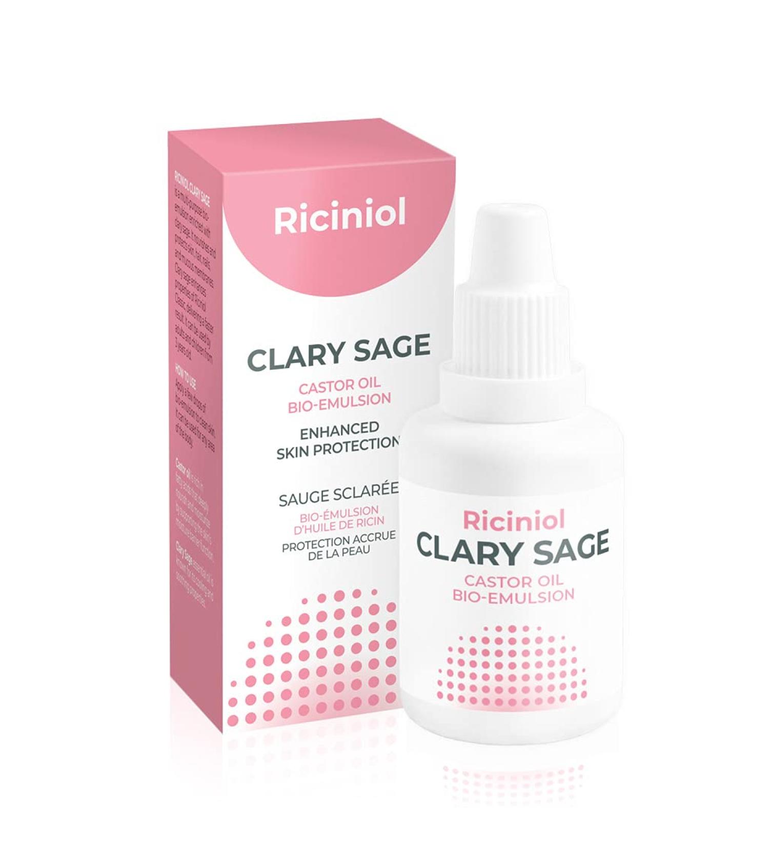 Riciniol Clary Sage Castor Oil Ointment with Clary Sage, Vitamin C & E - Natural Skin Protection for Dry, Cracked Skin - 30ml - Buy Online on GoSupps.com