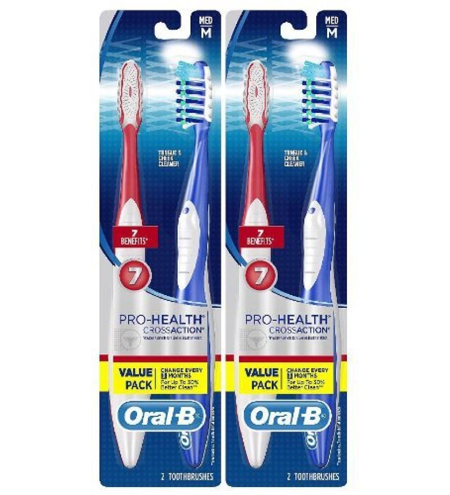 Oral-B Pro-Health All-In-One Medium Toothbrush (4 Count) Color May Vary