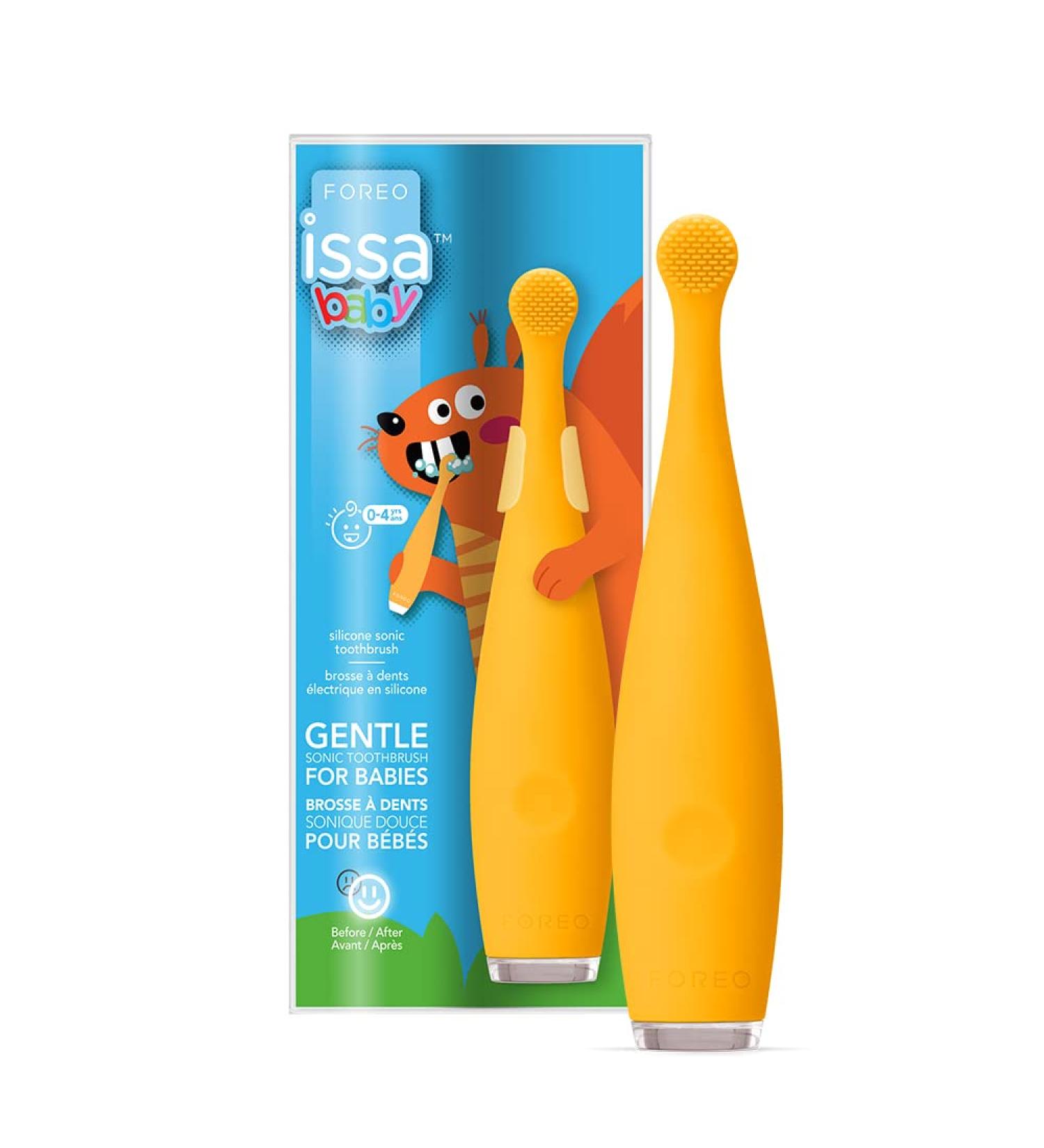 FOREO ISSA Baby Sonic Toothbrush for Babies 0-4 Years - Sunflower Yellow Squirrel - Buy Online on GoSupps.com