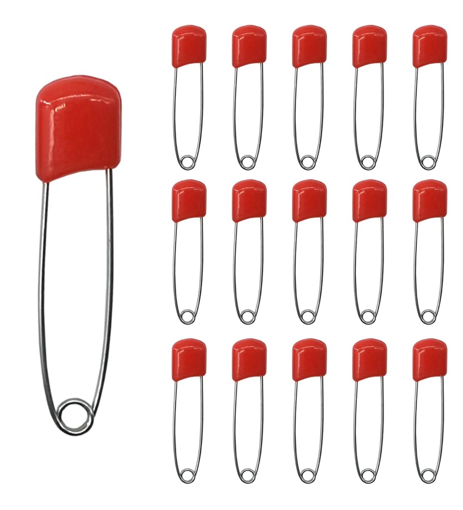 Buy Ruidee 50 Pack 2.2 Inch Safety Diaper Pins with Locking Clasp - Red | Secure and Durable Plastic Head Diaper Pins for International Shipping - Buy Online on GoSupps.com