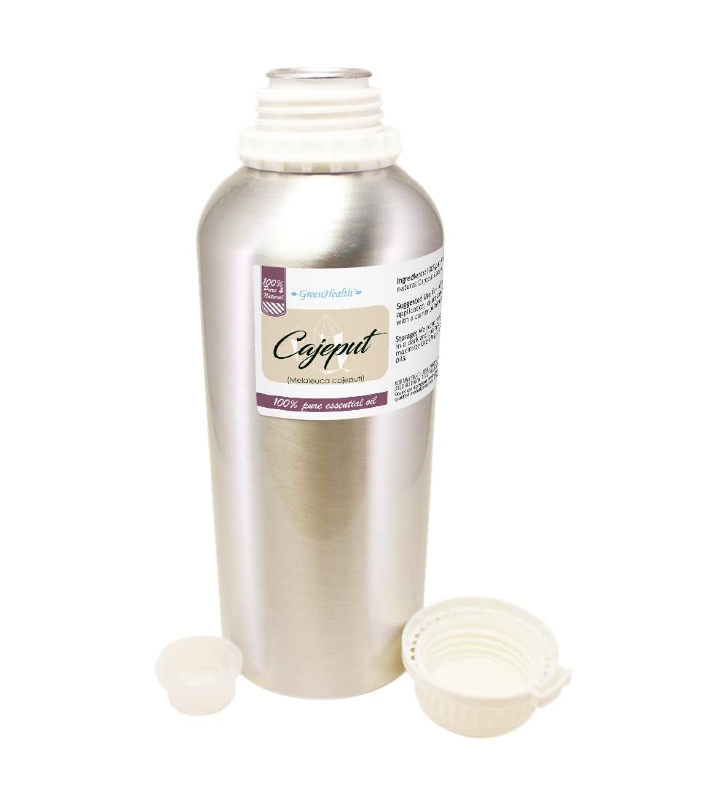 GreenHealth Cajeput 32 fl oz (946 ml) Aluminum Bottle w/Plug Cap 100% Pure Essential Oil  - Buy Online on GoSupps.com