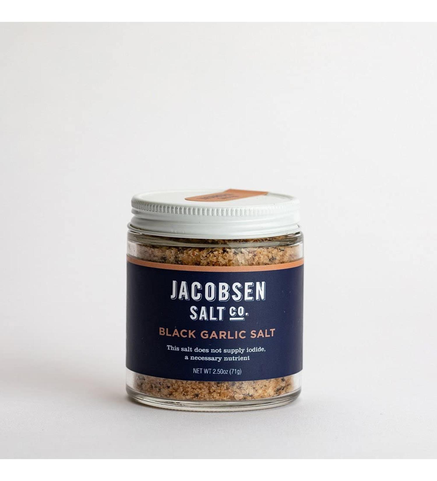 Jacobsen Salt Co. Black Garlic Infused Specialty Sea Salt for Gourmet Cooking - Buy Online on GoSupps.com