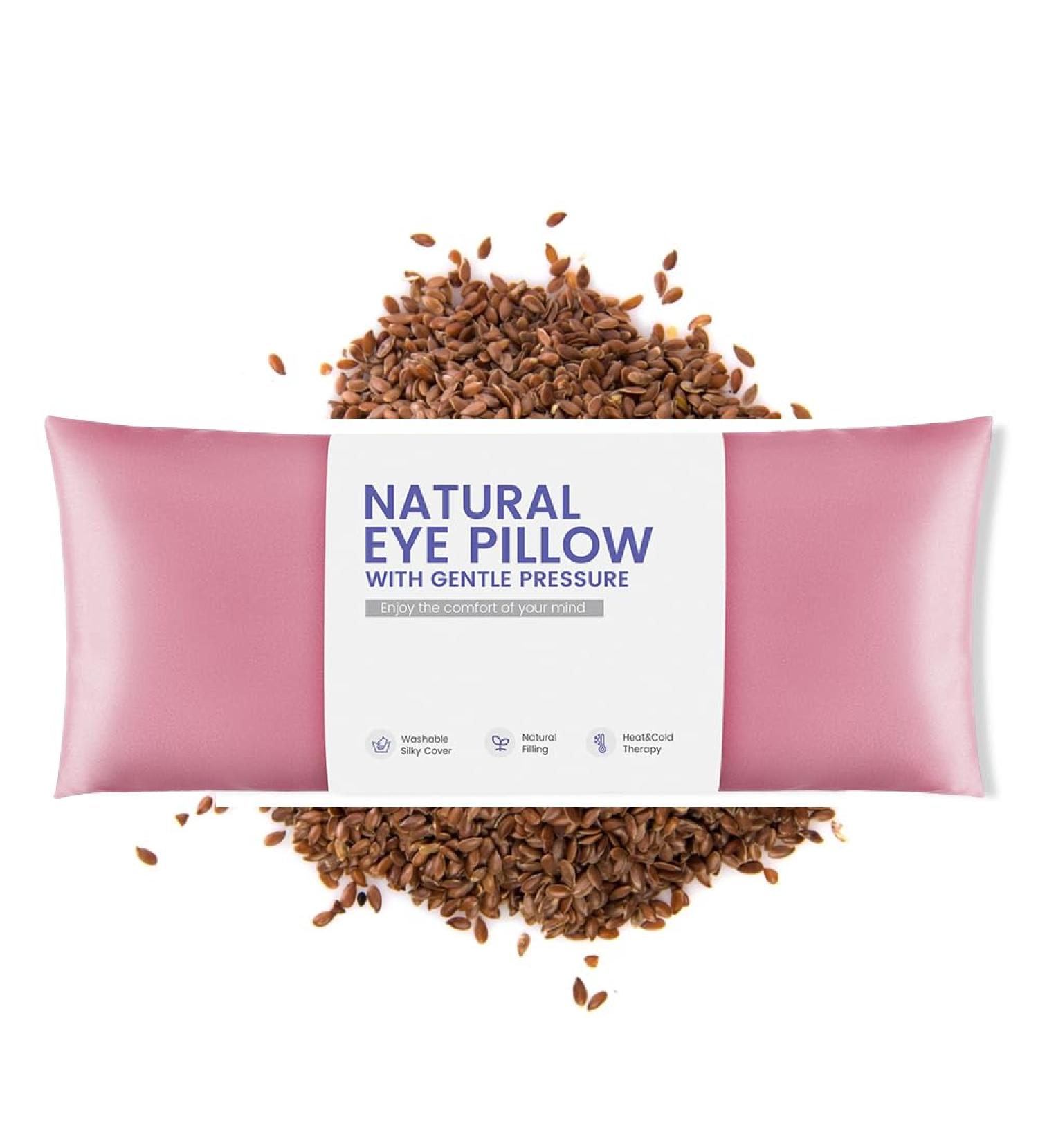 Buy Unscented Pink Eye Pillow for Yoga & Relaxation - Microwavable Weighted Heated Mask for Meditation Dry Eyes & Moist Heat - International Shipping Available - Buy Online on GoSupps.com