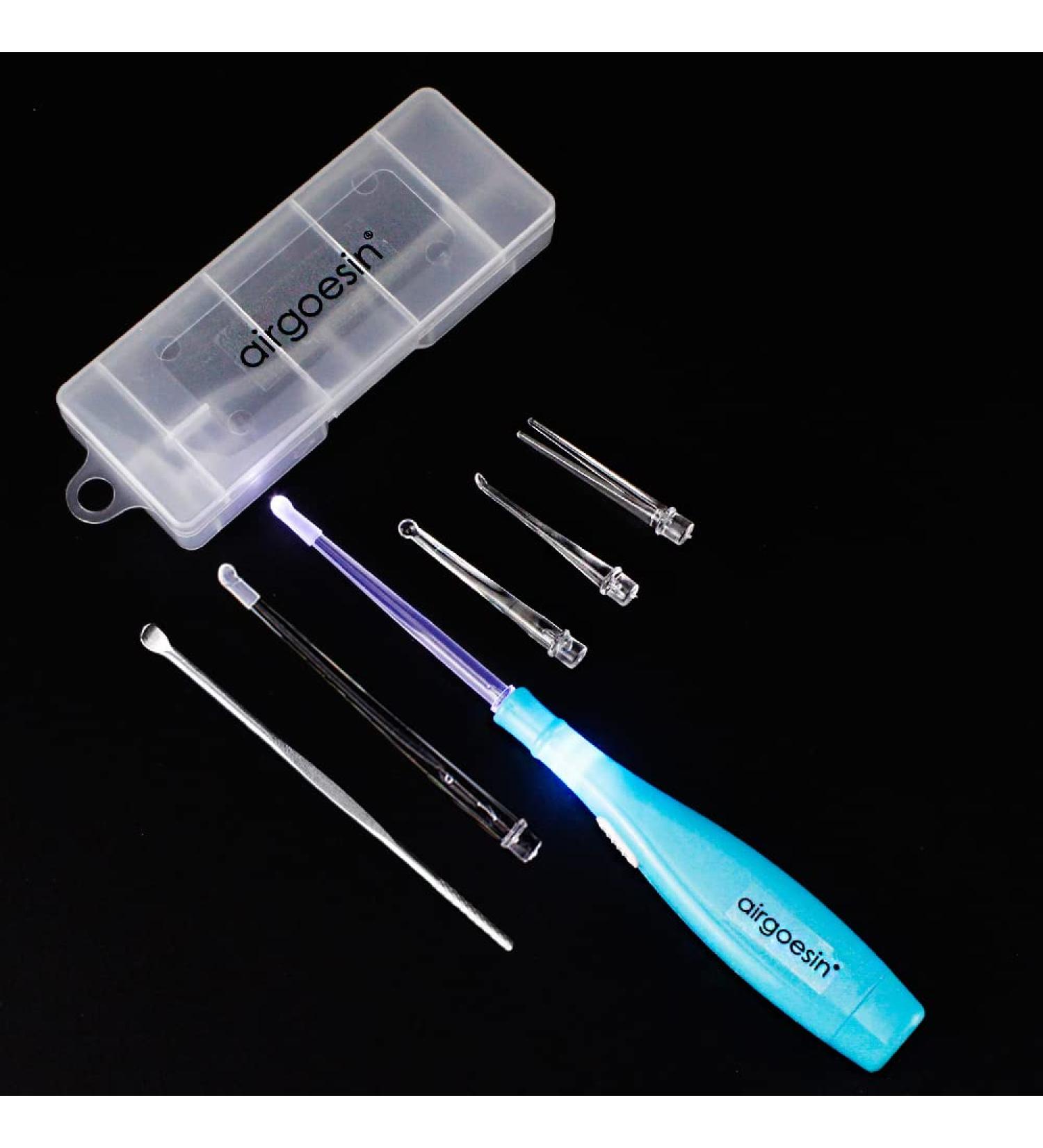Airgoesin Tonsil Stone Remover Tool Kit - 5 Adapters Tips, Tonsillolith Pick, Case & Gift - Blue - Buy Online on GoSupps.com