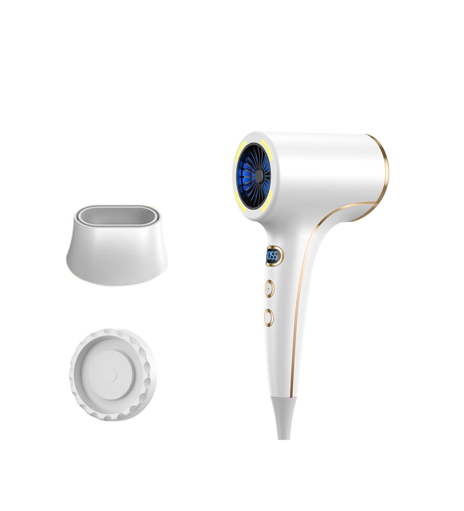 Cool Hair Dryer Ionic Hair Dryer 4-speed Adjustment Fast Drying Low Noise Temperature Display Includes Stand and Air Collector 13 * 8 * 26cm - Buy Online on GoSupps.com