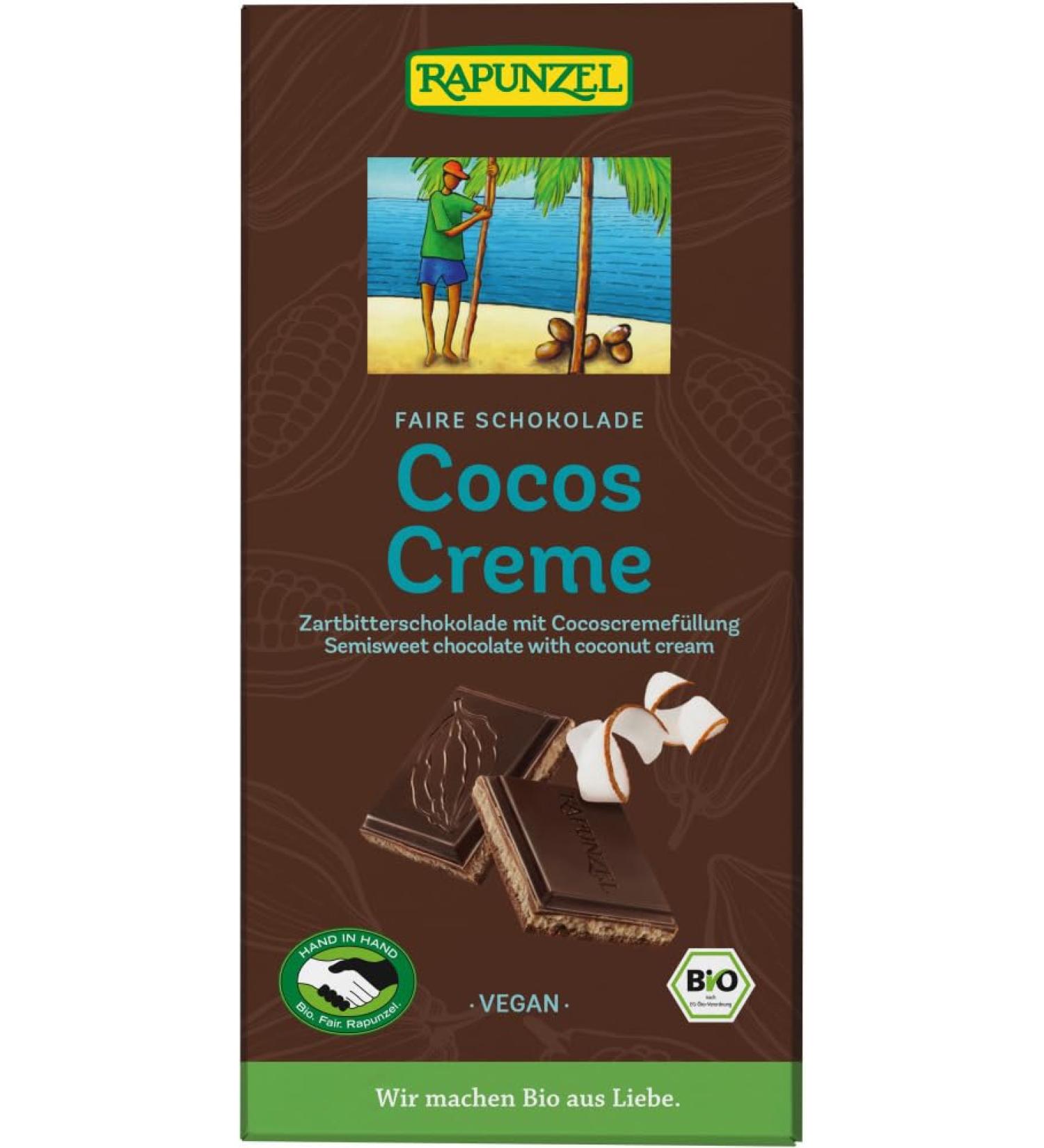 Rapunzel Rapunzel Organic Coconut Pack of 2 filled chocolate creams (2 x 100 g)