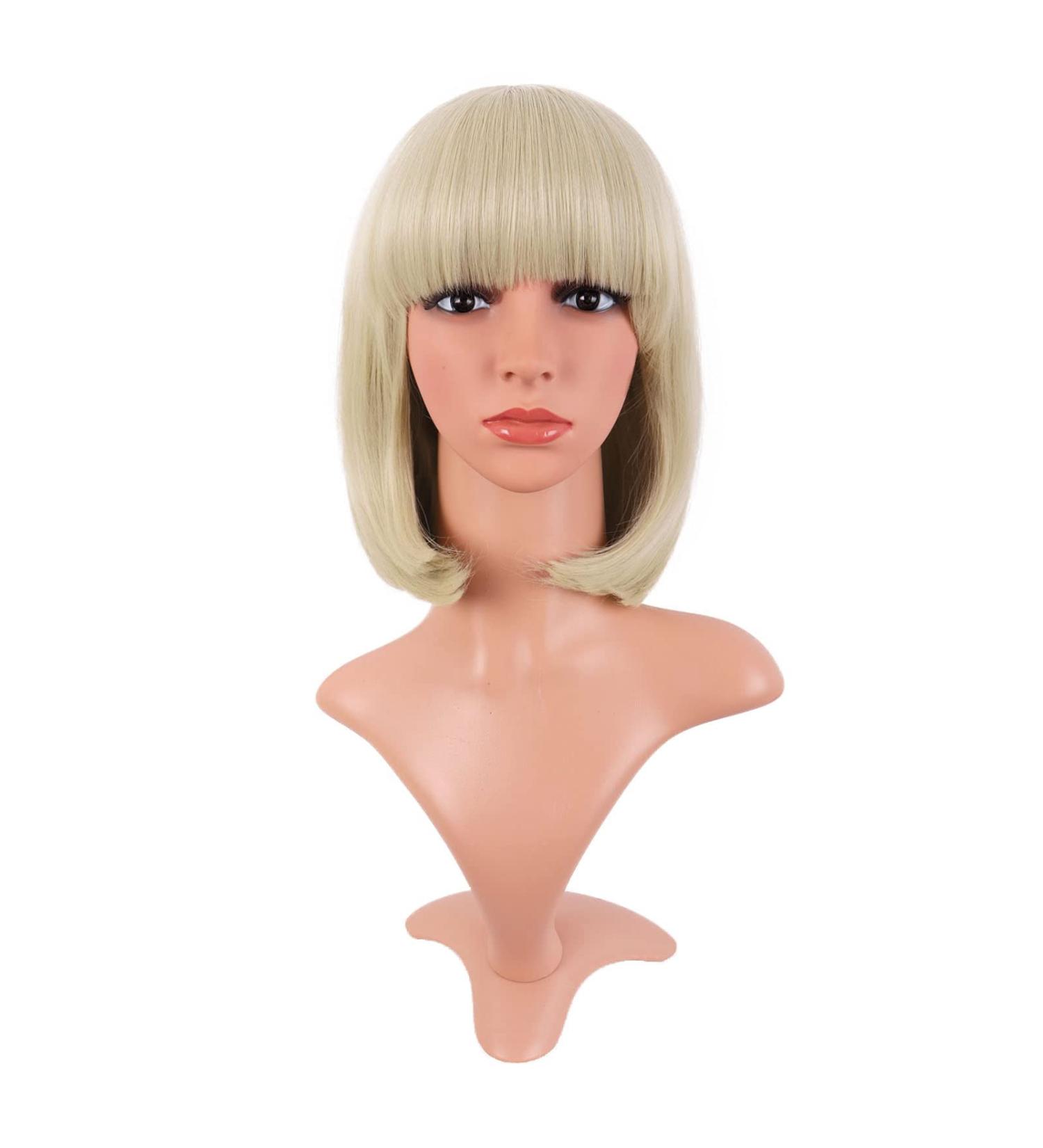 MapofBeauty 12 Natural Female Short Straight Hair BOB Wig - White Gold | International Shipping Available - Buy Online on GoSupps.com