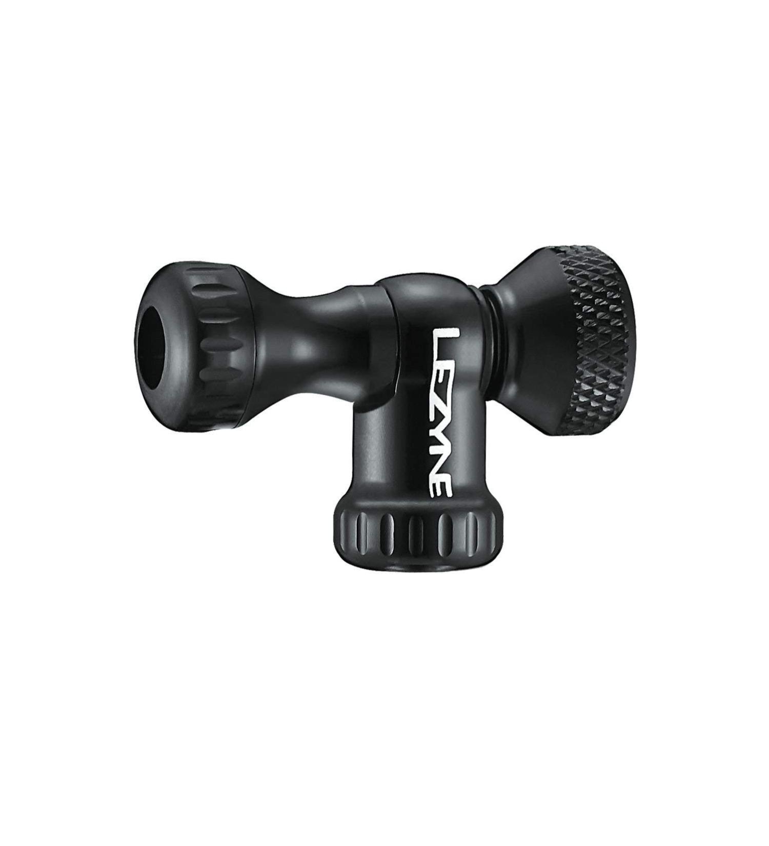 LEZYNE Control Drive C02 Inflator, Head Only, Presta & Schrader Compatible, Bicycle Tire Pump CO2 Adapter Black