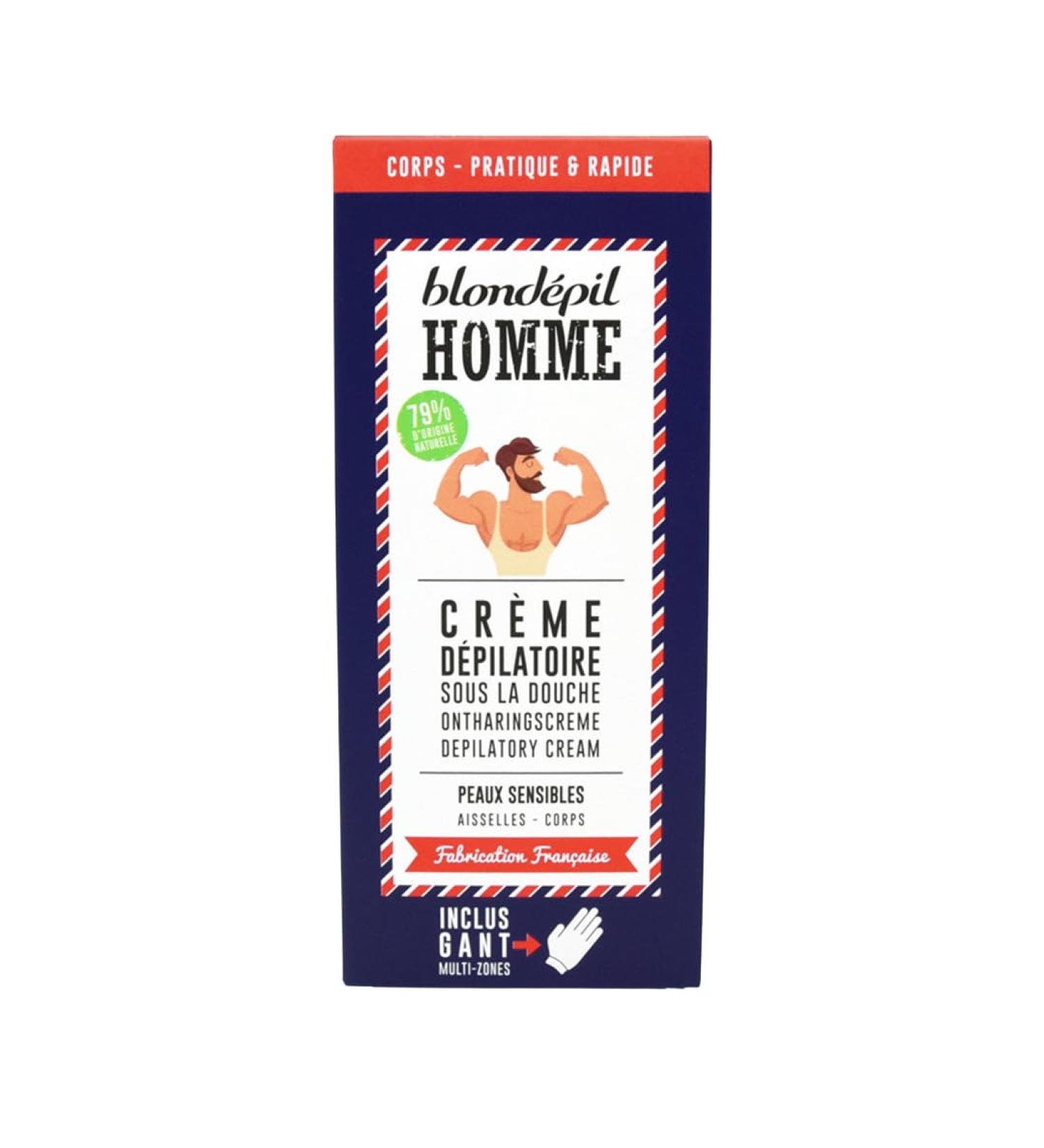 Blond pil Homme - Creme depilatoire homme sous la douche Pour le corps Rapide et Efficace adapt e aux peaux sensibles Made in France Inclus accessoire exfoliant 200ml - Buy Online on GoSupps.com