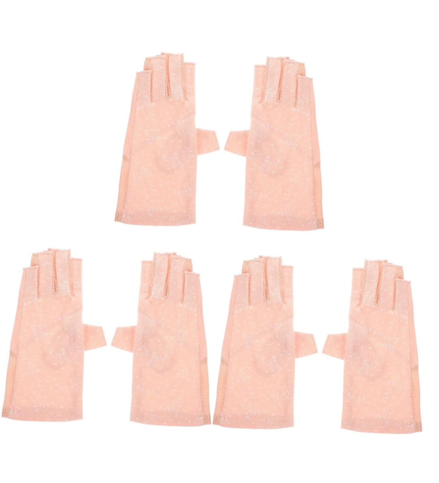 minkissy 3 Pairs Sun Protection Half Finger Gloves Prevention Gloves Summer Gloves Light Lamp Gloves Women Nail Salon Manicure Gloves Gloves Miss Pink Ultra Thin - Buy Online on GoSupps.com