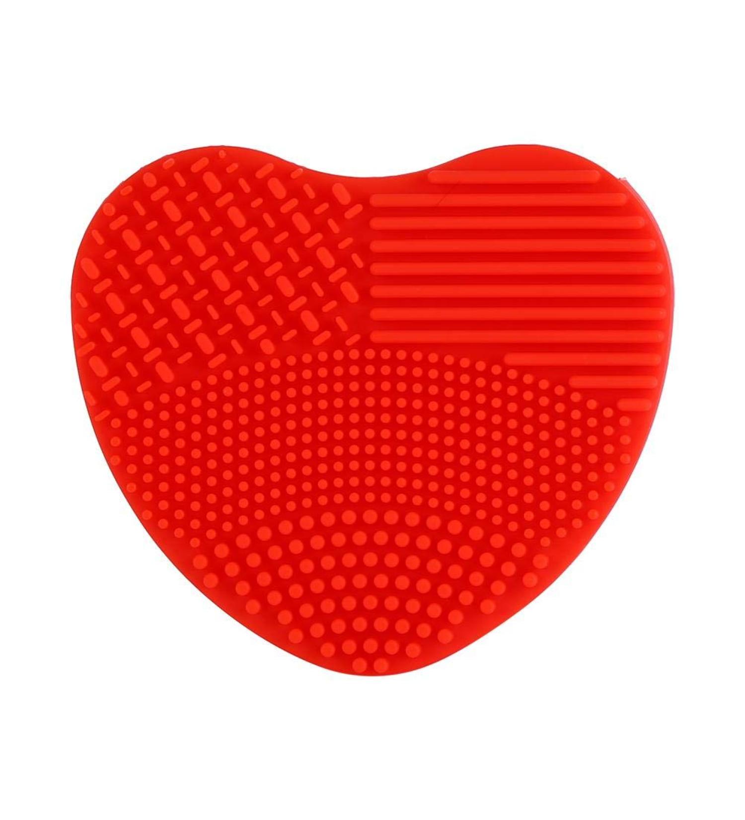 7 Colors Silicone Heart Makeup Brush Cleaner - Red Washing Scrubber for Cosmetics - Buy Online on GoSupps.com