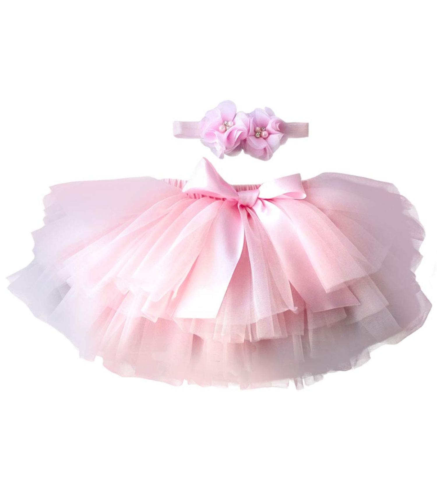 YONKINY Princess Tulle Tutu Skirt & Headband Set for Newborn Baby Photography | Pink | 1-2 Years - Buy Online on GoSupps.com