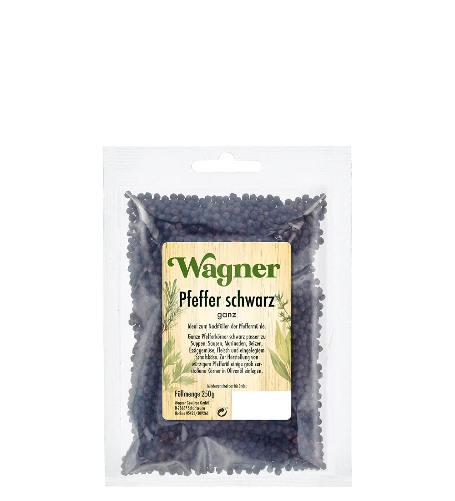 Wagner Spices Black Pepper Whole 1 Pack (1 x 250 g)