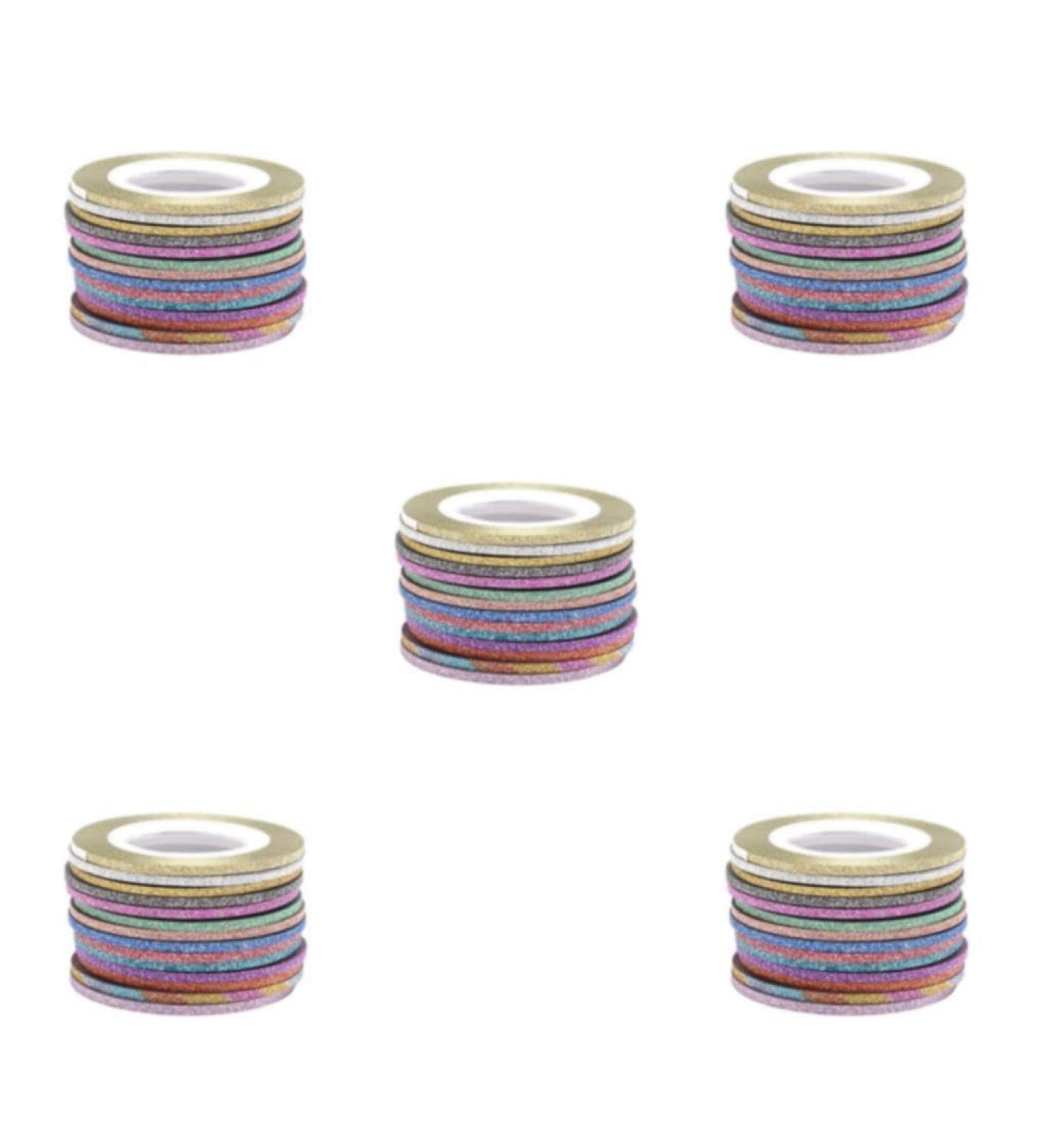 Multicolored Nail Art Striping Tape Set - 5 Set of 2MM Random Color - Fashionable and Unique Designs - Great Gifts - Wide Application - Buy Online on GoSupps.com