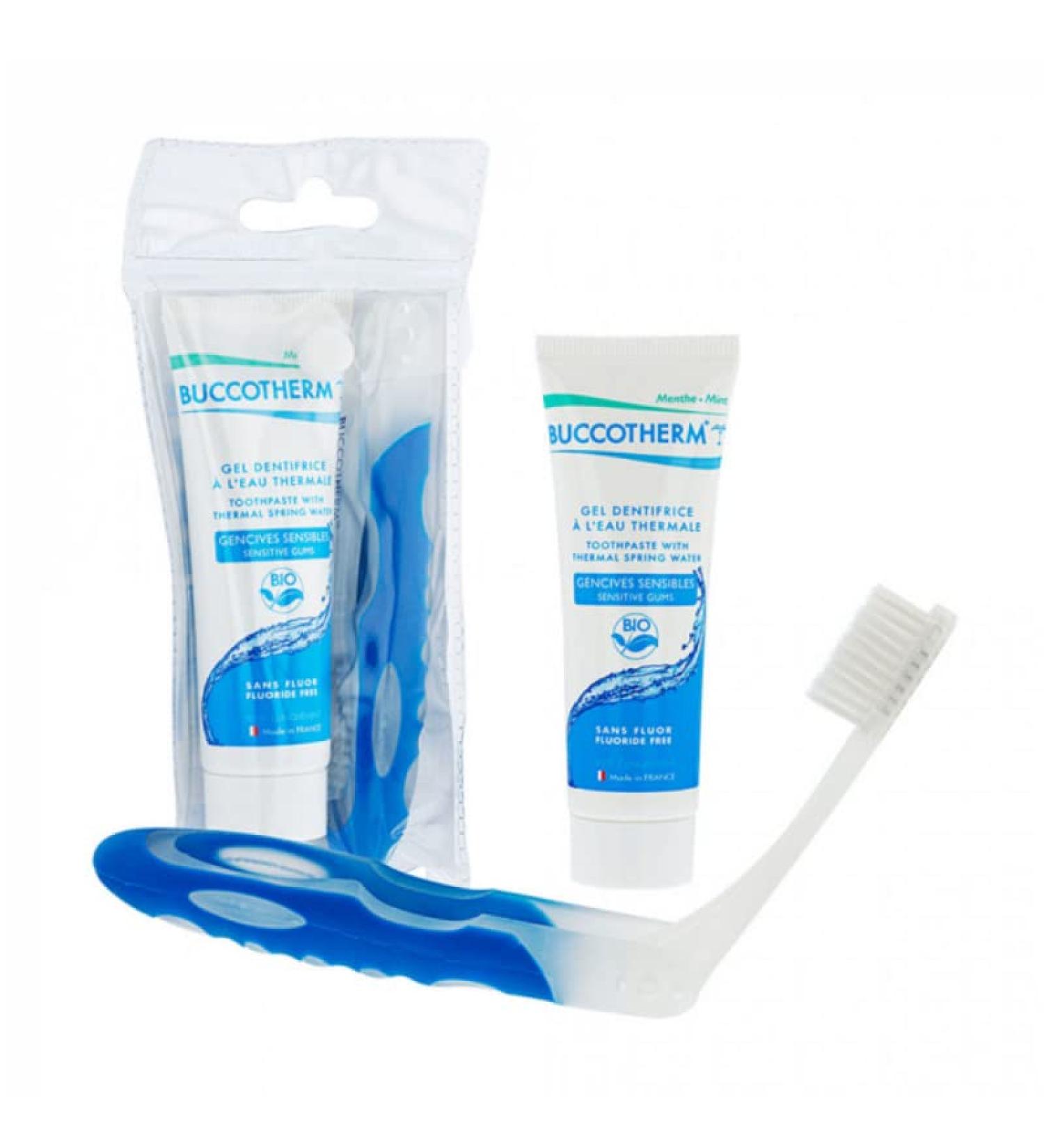 Buccotherm Sensitive Gums Toothpaste Gel with Thermal Water FLUORINE FREE - 2 x Adult Travel Kit - Buy Online on GoSupps.com