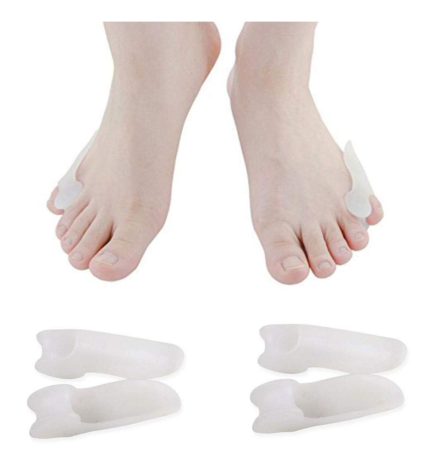 Pedimas Inflamed Bale Help Corrector Splint - Premium Gel Pain Relief Pads for Small Pinky Toe - Includes 2 Pairs with Toe Spreader - Buy Online on GoSupps.com