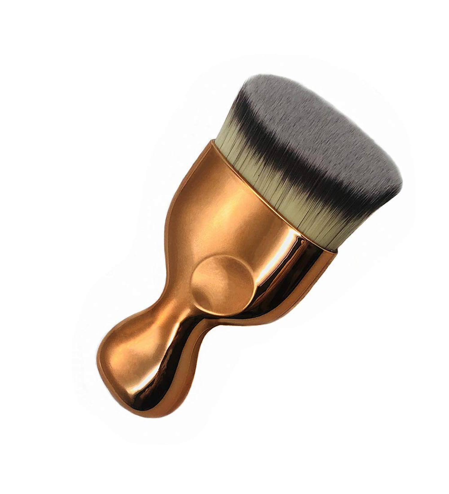Angled Flat Foundation Brush - High Density Kabuki Makeup Brush for Liquid and Powder Foundation - Rose Gold - Buy Online on GoSupps.com