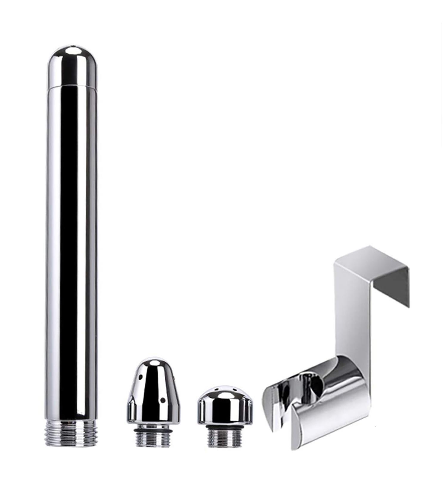 Buy Shower Douche Attachments - 3 Heads Aluminum Cleansing System with Water Tank Hook & Velvet Bag (Silver) - International Shipping Available - Buy Online on GoSupps.com