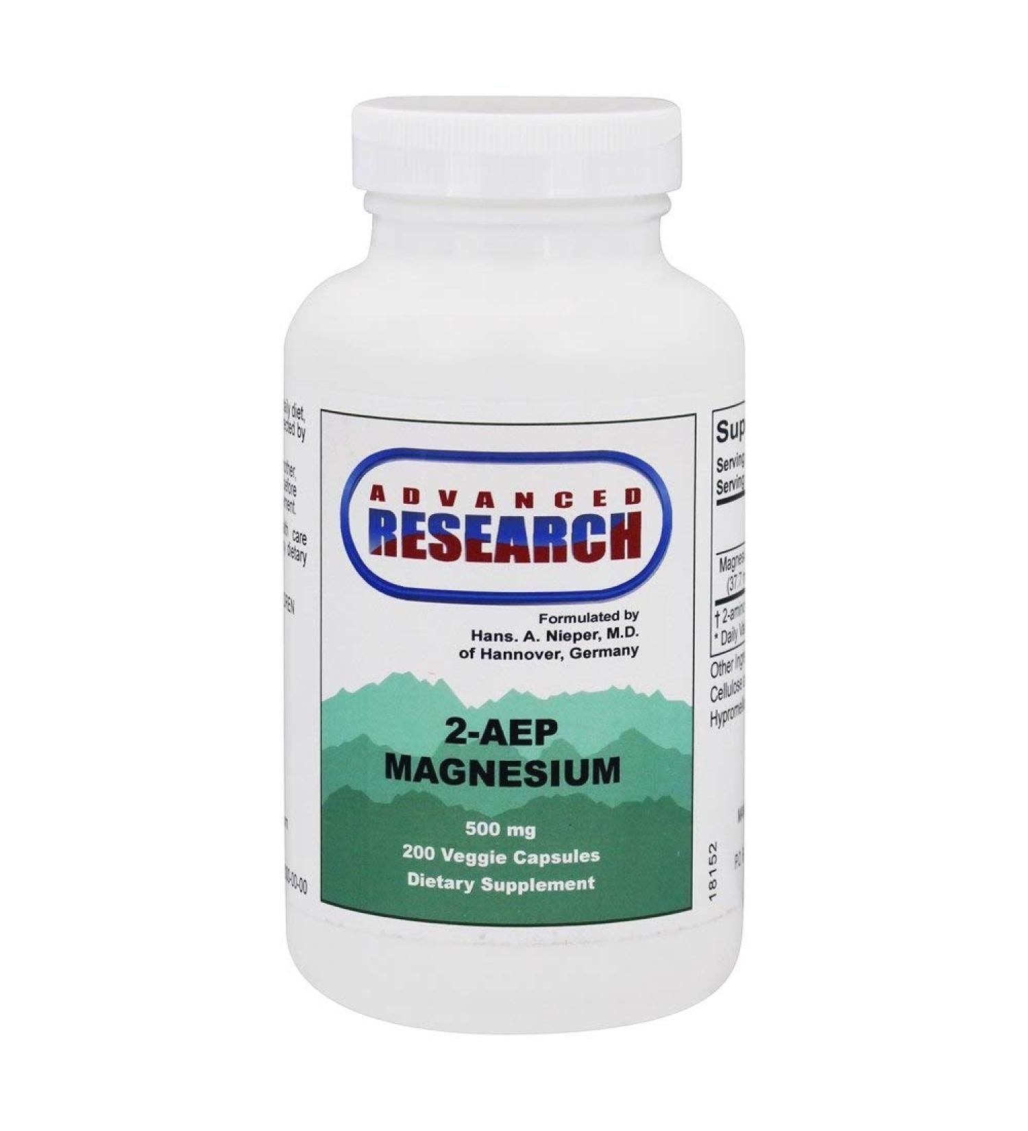 Advanced Research - 2-AEP Magnesium 500 mg. - 200 Vegetarian Capsules_AB - Buy Online on GoSupps.com
