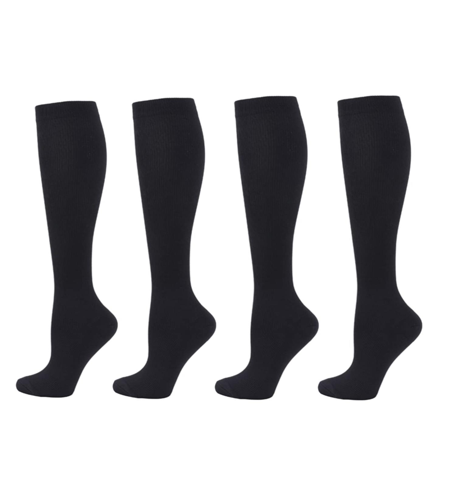 Compression Stockings for Men & Women - 20-25 mmHg Knee Socks for Sports Edema Varicose Veins Travel & Pregnancy - Black - Buy Online on GoSupps.com