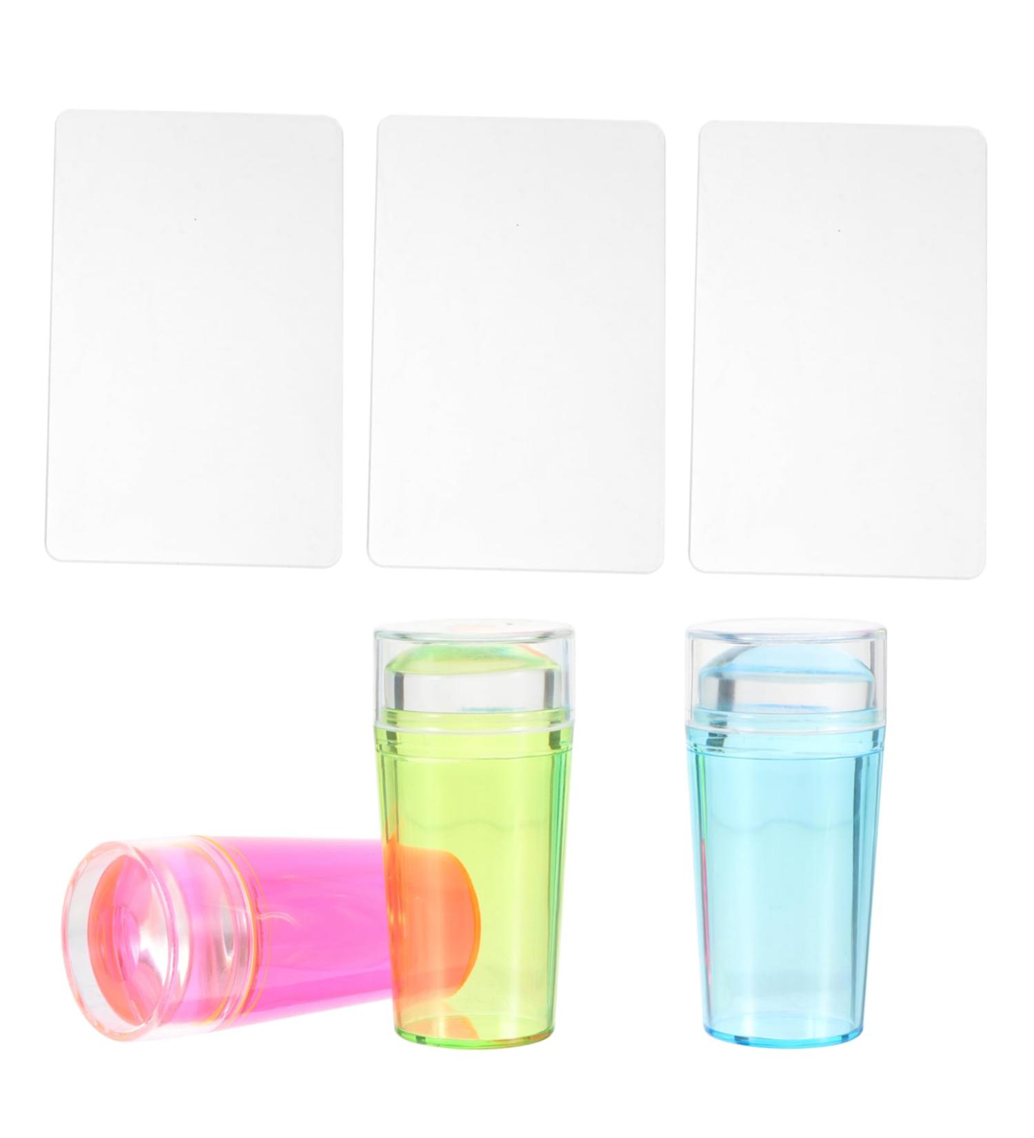 Ipetboom 3 Sets Nail Stamp Set Manicure Kit Accessories for Girls Jelly Silicone Nail Stamper French Nail Tool Nail Kits Manicure Tools Seal Stamp Platen Cosmetic Silica Gel - Buy Online on GoSupps.com