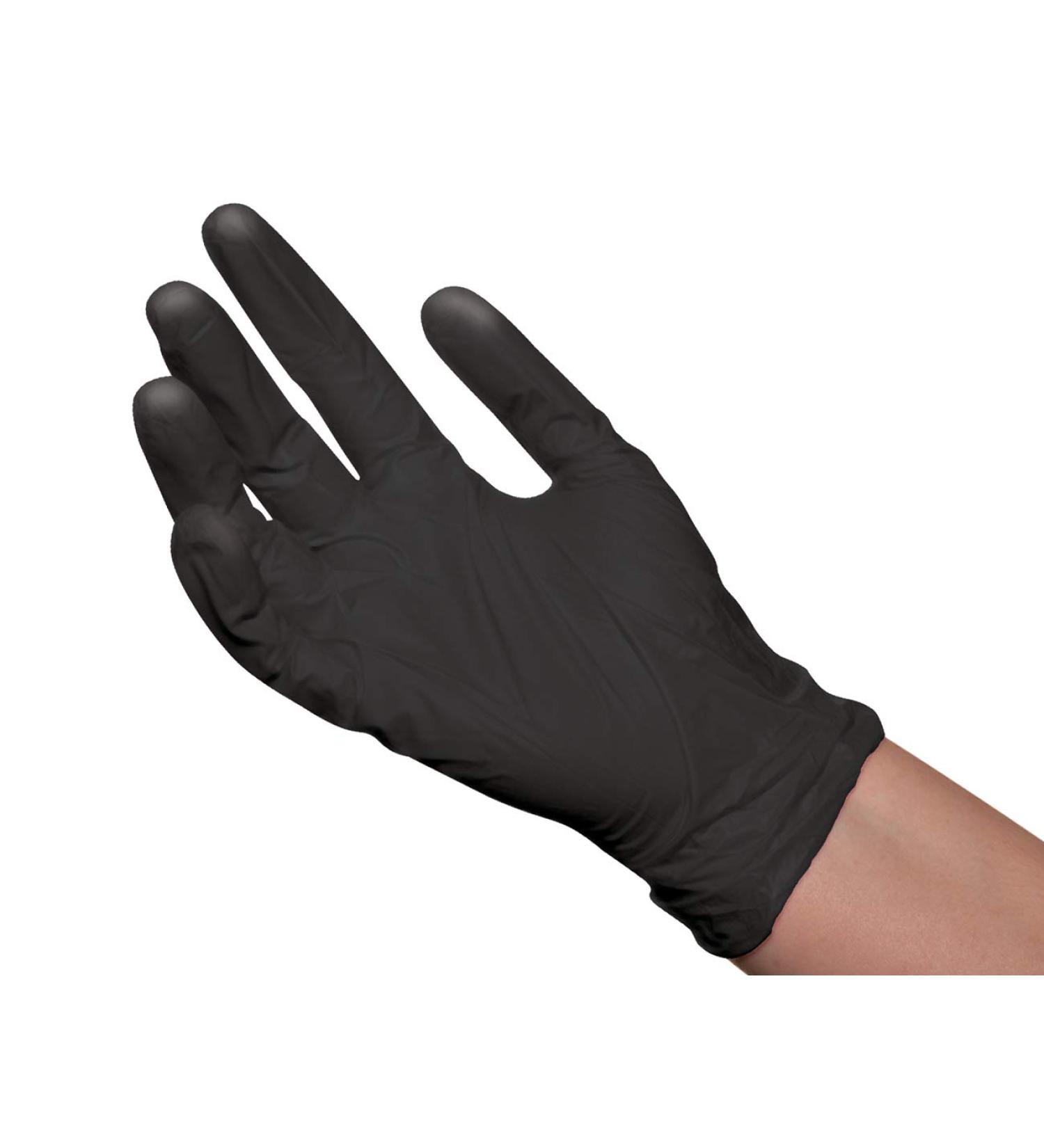 BaBylissPRO Reusable Black Satin Latex Gloves for Salon Hair Colouring 10 per box M (Pack of 2)