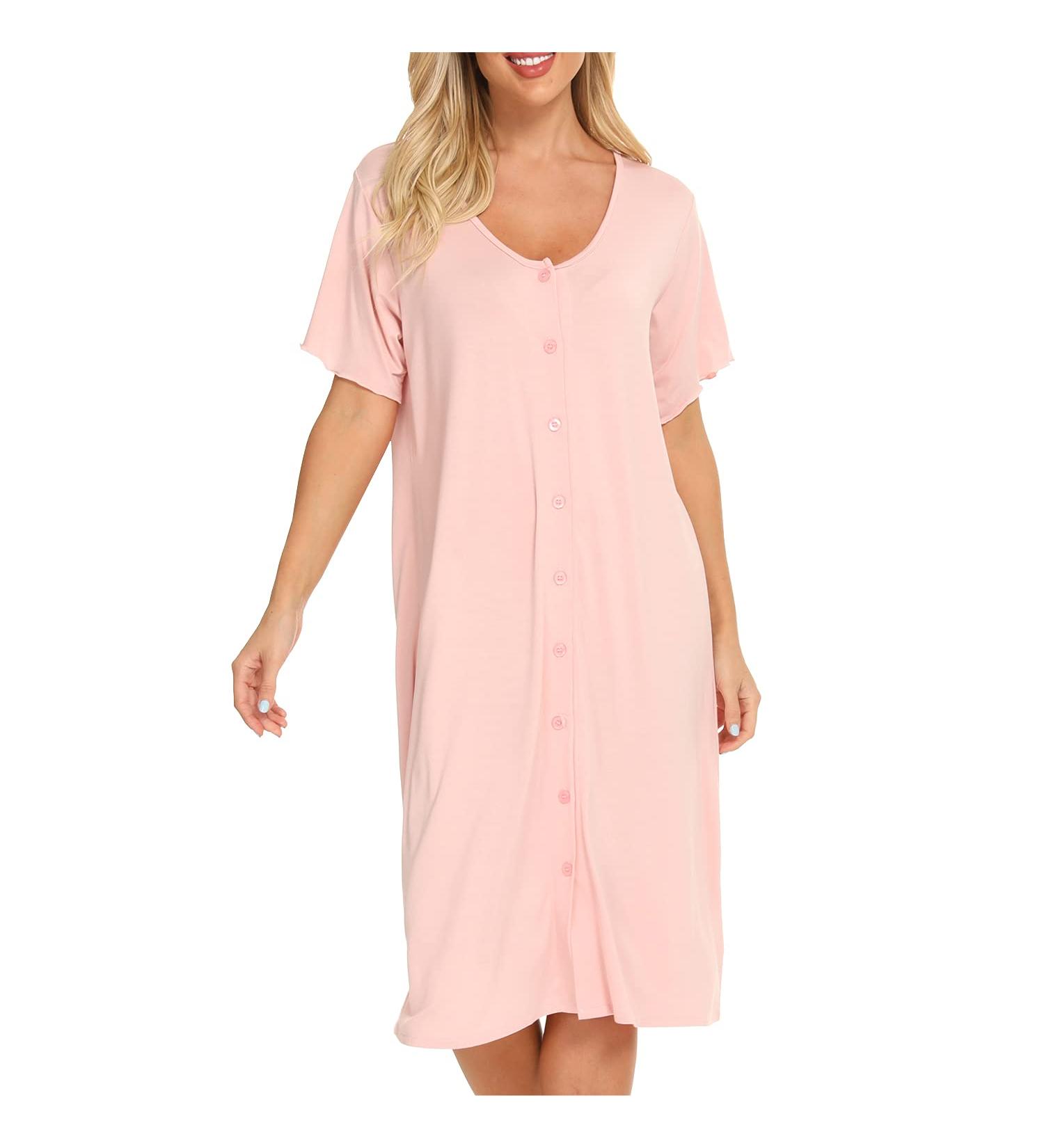 Jecarden Women's Maternity Nightgown - Short Sleeve Hospital Childbirth Sleepwear - Buy Online on GoSupps.com