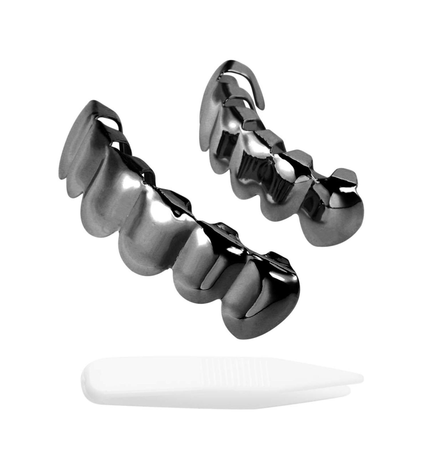 Vaguelly Hip-Hop Grills - Galvanized Vampire & Zombie Teeth Caps for Men | Adjustable Gilded Copper Mouthpieces - Buy Online on GoSupps.com