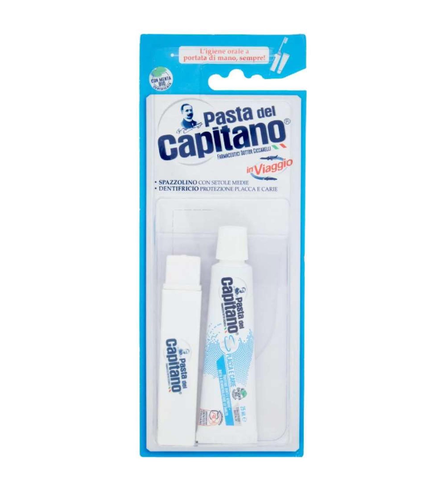 Pasta del Capitano travel toothbrush and toothpaste 25 ml
