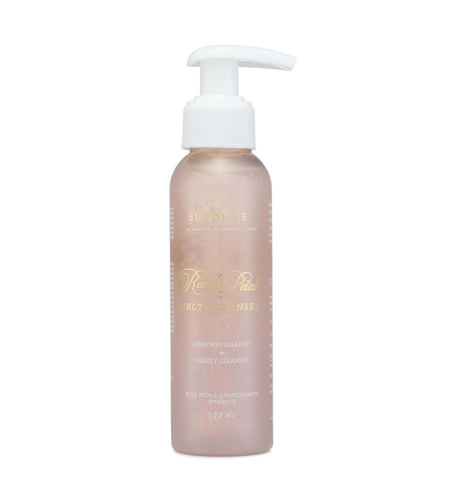 SURO SKIE Rose Petals Melt Cleanser - Vitamin E & Sunflower Oil Makeup Remover for All Skin Types | 120ml - International Shipping Available - Buy Online on GoSupps.com
