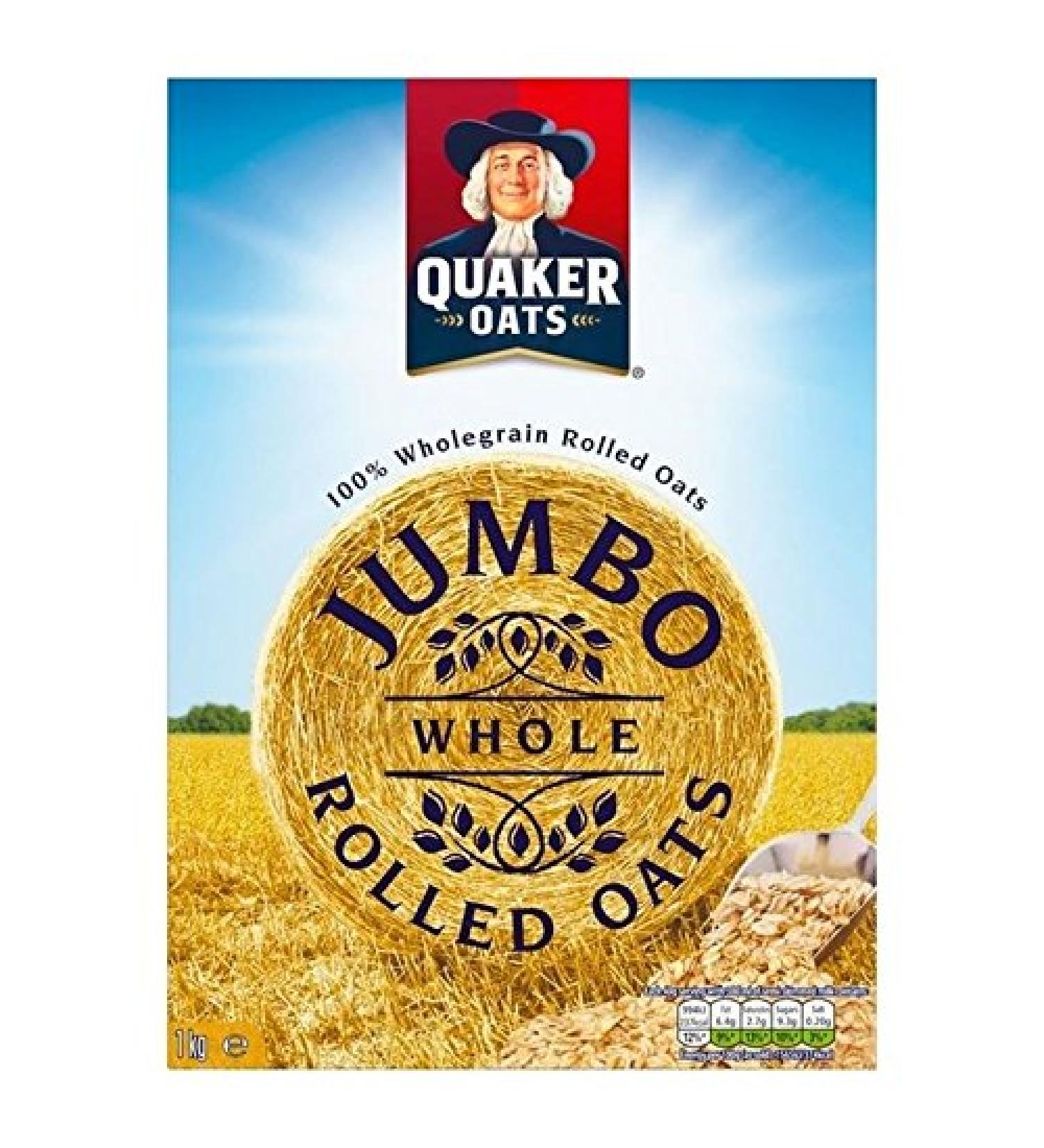 Quaker Oats Jumbo Oatmeal 1kg - Pack of 6