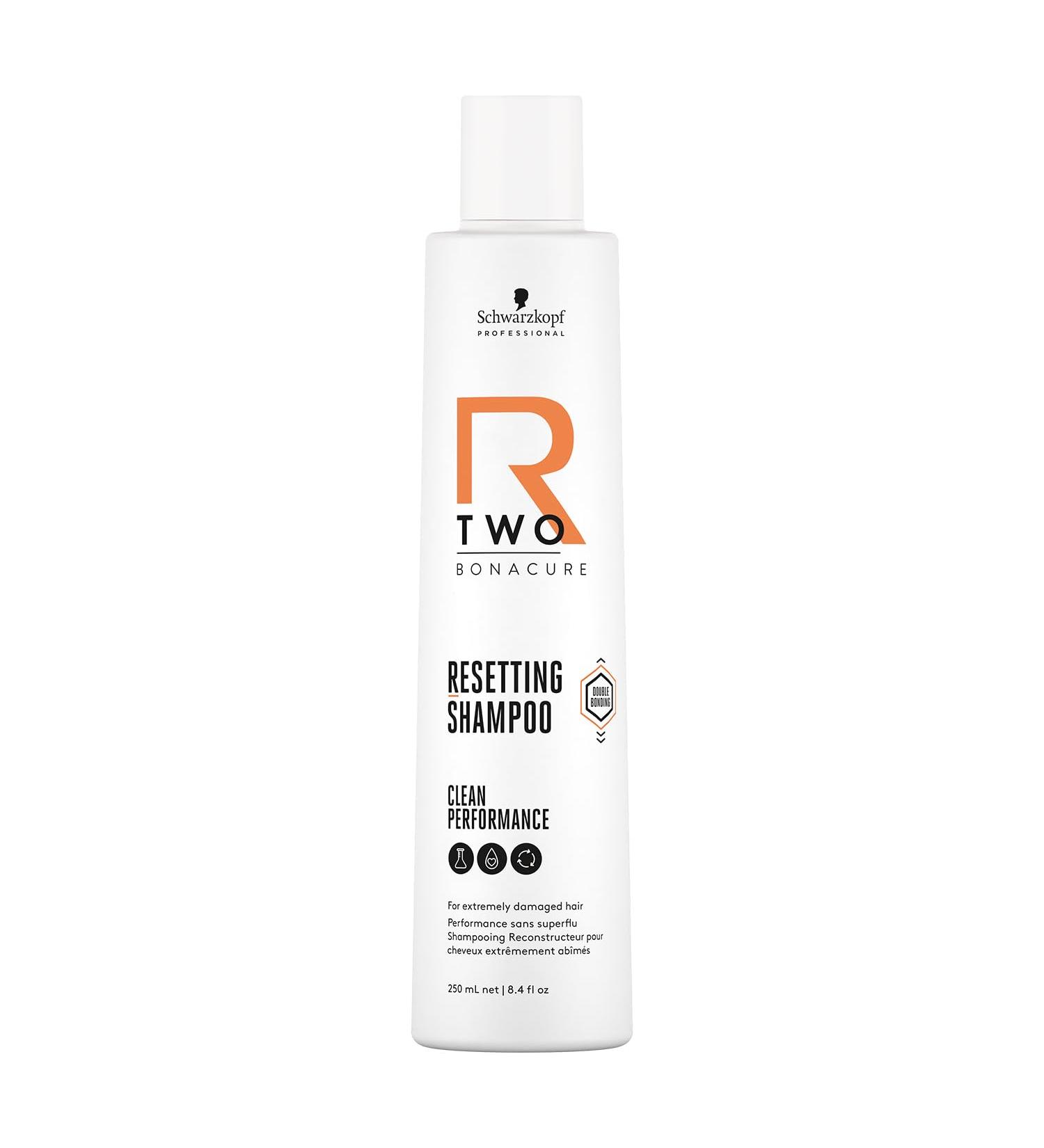 Schwarzkopf Professional Bonacure R-TWO Resetting Shampoo Damaged and Bleached Hair Double Bonding Technology Balances pH Level Purifying Vegan Formula Without Silicones and Sulfates 250 ml - Buy Online on GoSupps.com