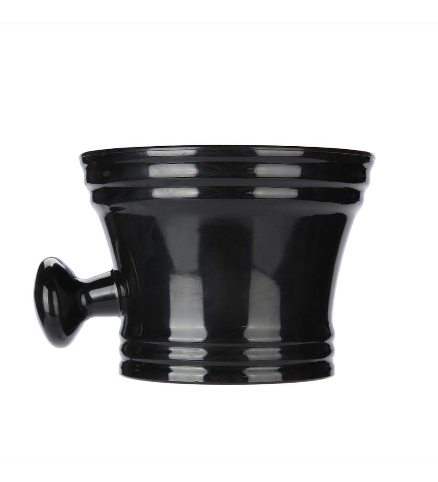 Premium Black Shaving Soap Peel & Mug Set | Plastic Shaving Bowl with Handle for Perfect Foam | Ideal for Smooth Shaving - Buy Online on GoSupps.com