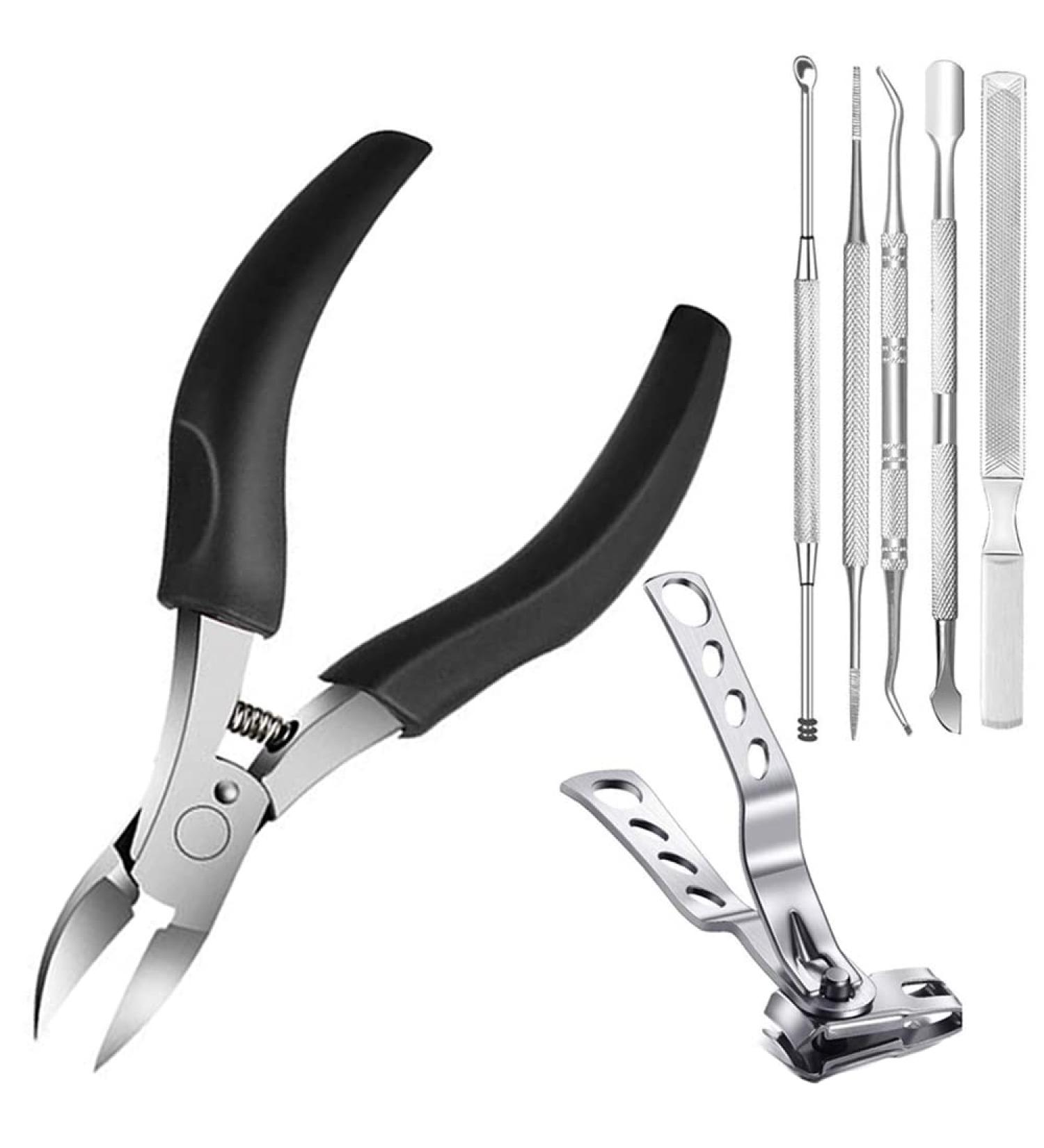 Toenail Nail Clippers Set Toenail Clippers Nail Clippers 8 Pieces Stainless Steel Toenail Clippers with Double Sided Nail File and Nail Scissors Repair for Thickness and Ingrown Toenails - Buy Online on GoSupps.com