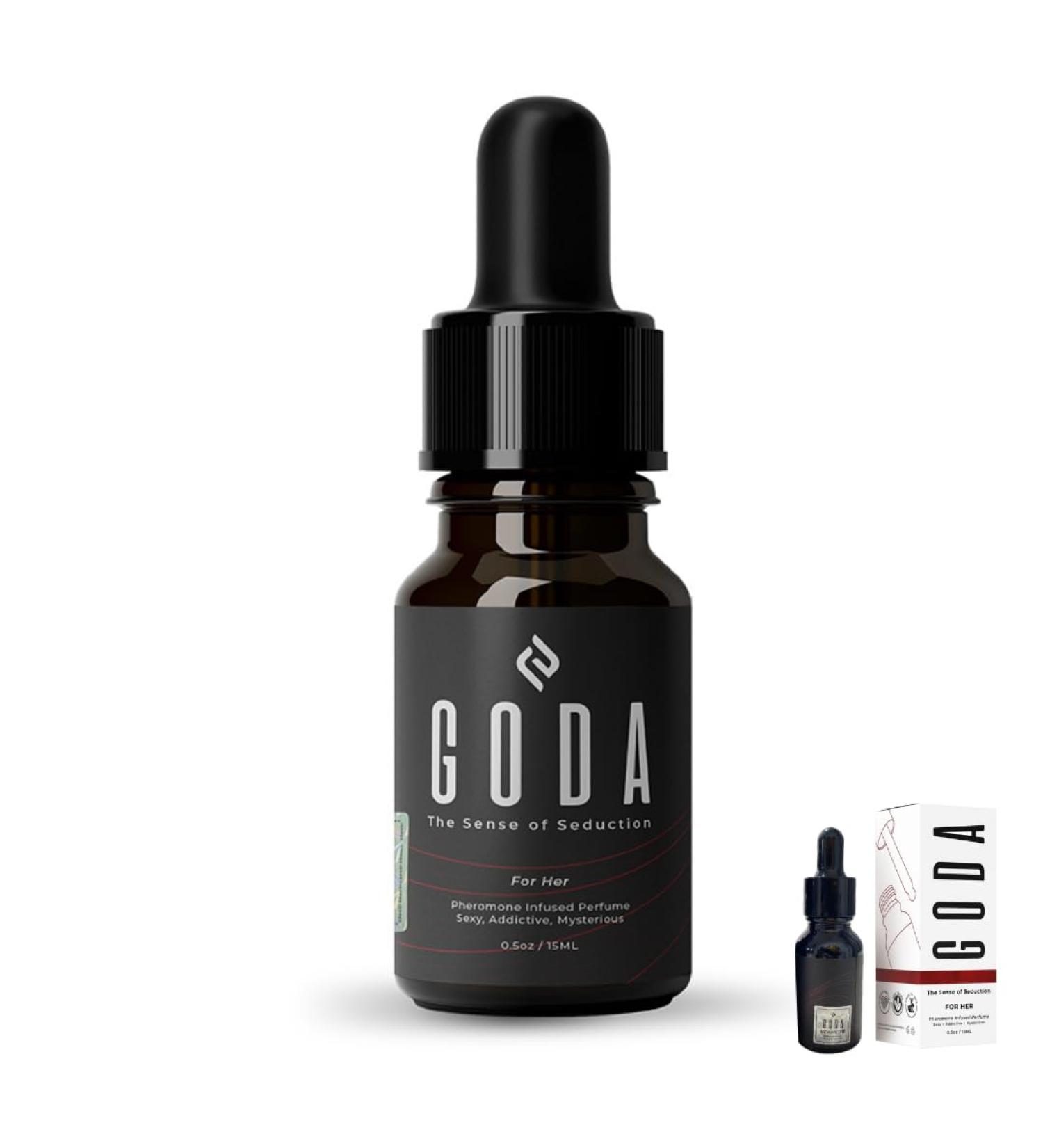 GODA For Her Pheromone Perfume for Women - Long-Lasting Women's Fragrances with Jasmine and Rose - Floral Perfume Oil with Sweet & Spicy Aroma - Vegan & Cruelty-Free Travel Perfume - 15ml/0.50 fl. oz - Buy Online on GoSupps.com