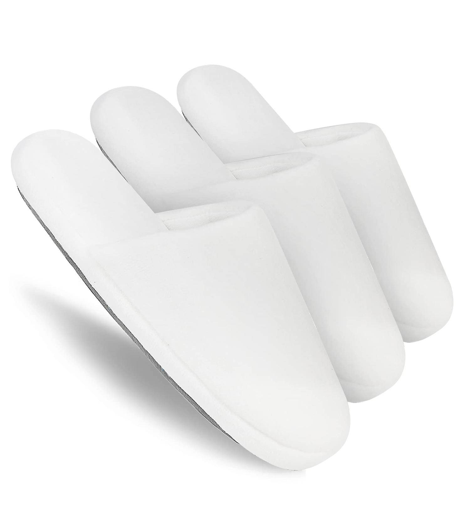 Tlizz7 Luxurious Spa House Shoes - Fluffy Memory Foam Slippers for Men & Women | Washable Ideal for Hotels & Guesthouses - 3 Pairs White 36/37.5 EU - Buy Online on GoSupps.com