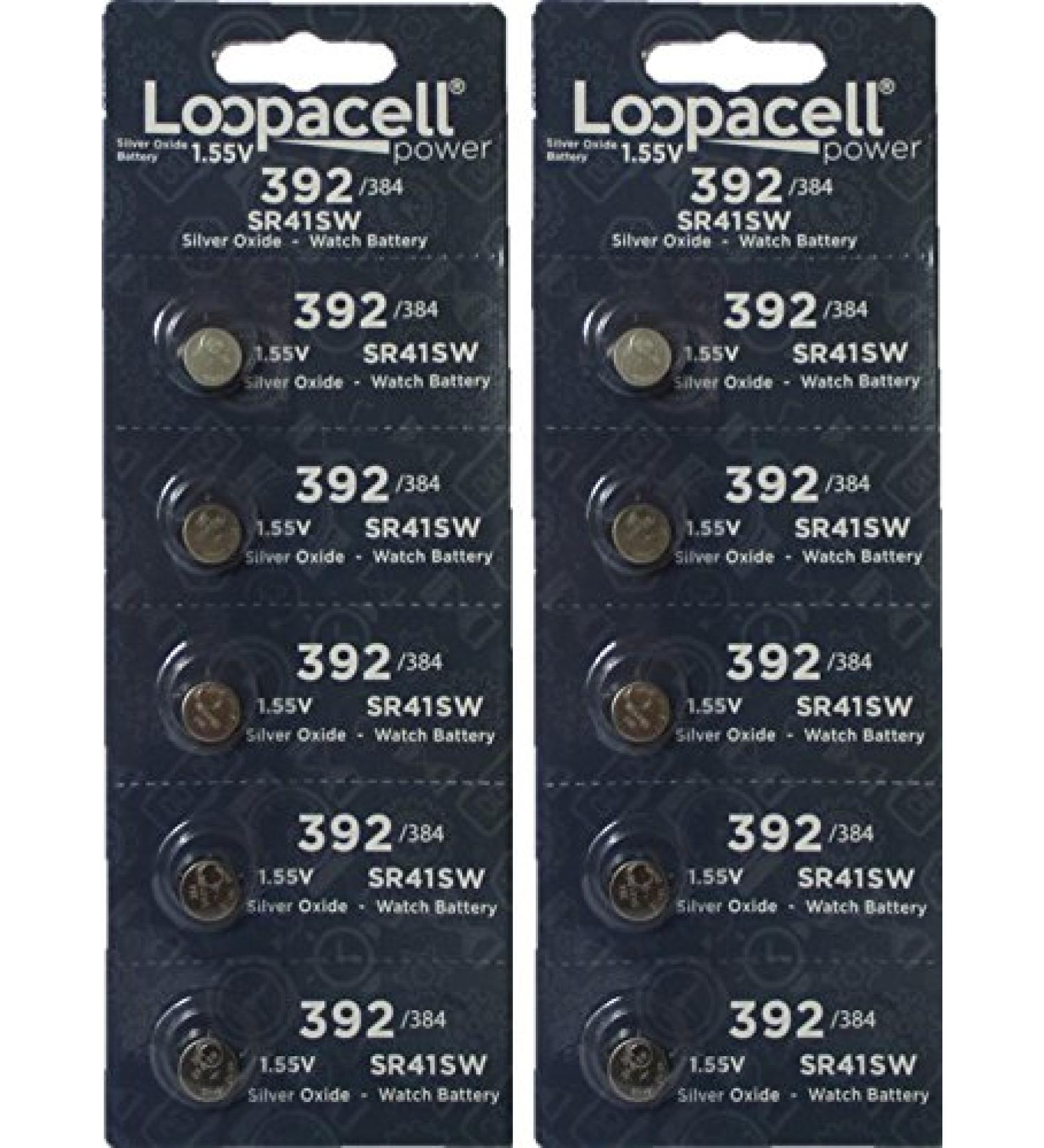 10 Loopacell 392/384 Silver Oxide Batteries