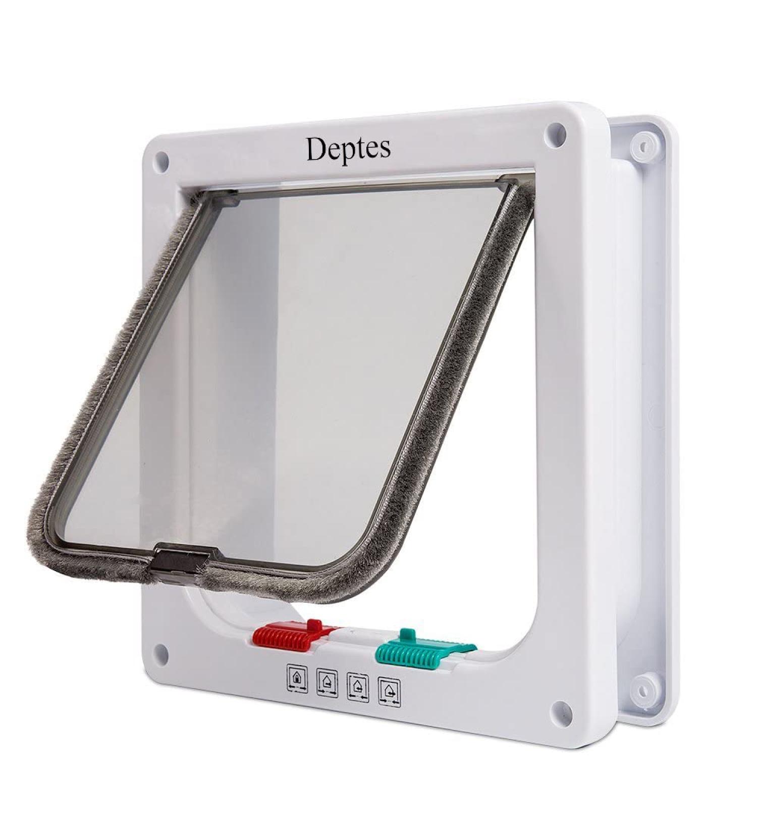 Depets Medium Cat Flap Door with 4 Way Lock - Weather-Resistant Magnetic Pet Door Kit (7.5 x 7.8) - White Cat Door for Cats & Dogs - Buy Online on GoSupps.com