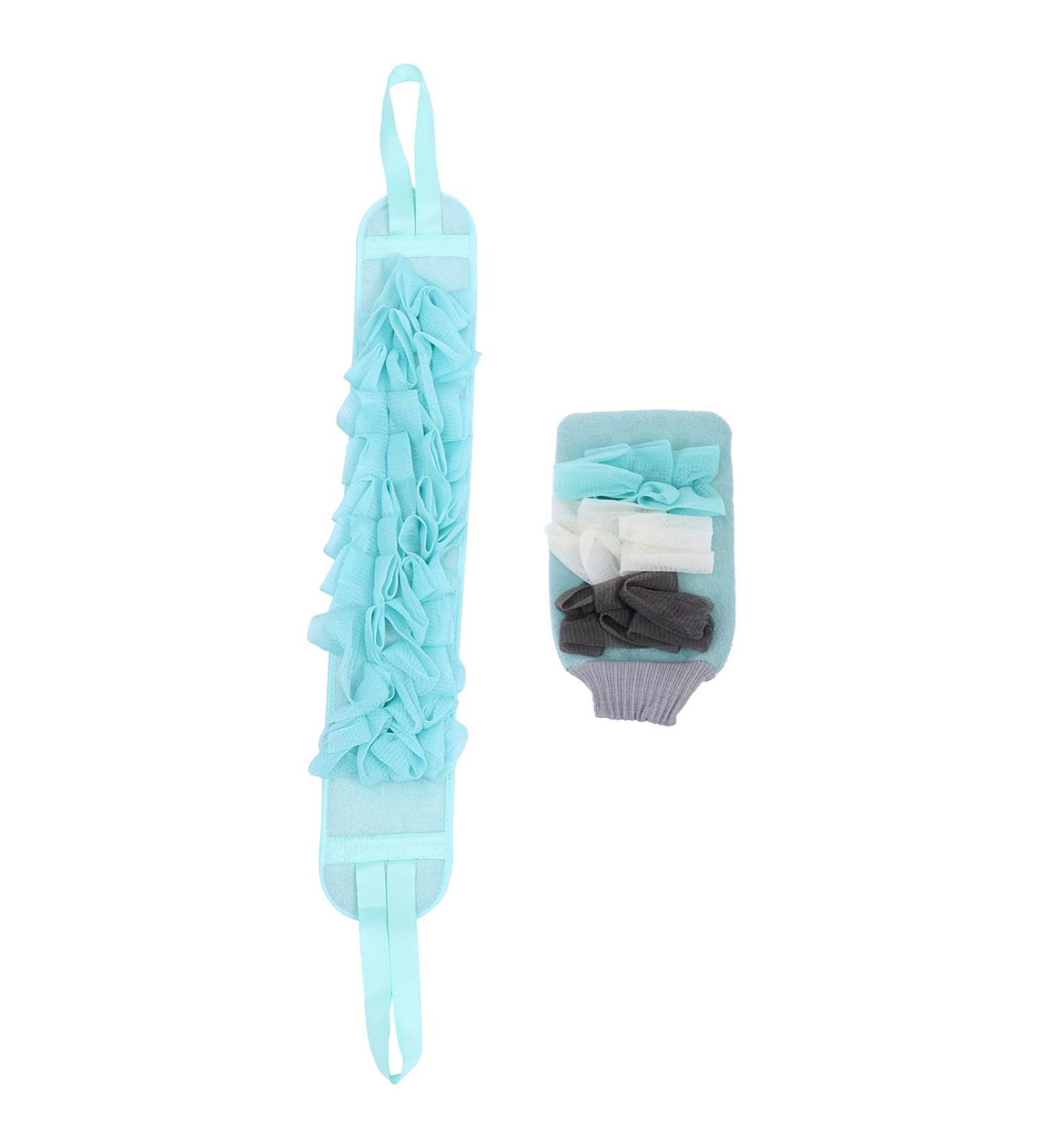 Lurrose 1Set Bath Towel Cleaning Sponge Shower Sponge Bath Shower mitt loofah Back Scrubber Bath sponges for Shower Bath Scrubber for Body Bath Flower self tan Cleaning Supplies Fiber Sky-blue - Buy Online on GoSupps.com