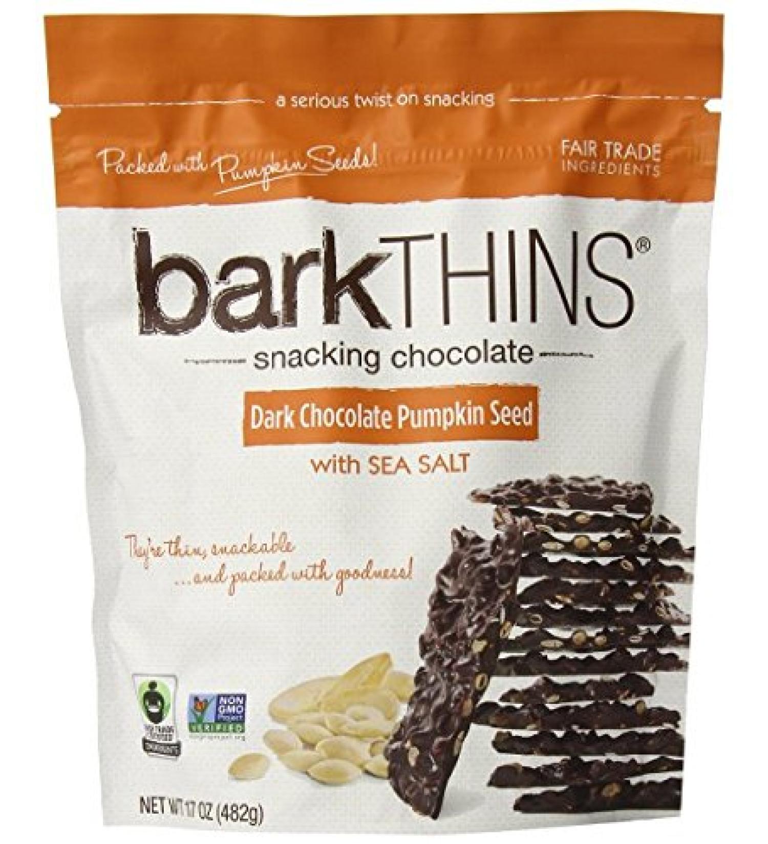 BarkTHINS Snacking Dark Chocolate (4.7 oz) (Pumpkin Seed with Sea Salt) (pack of 3)