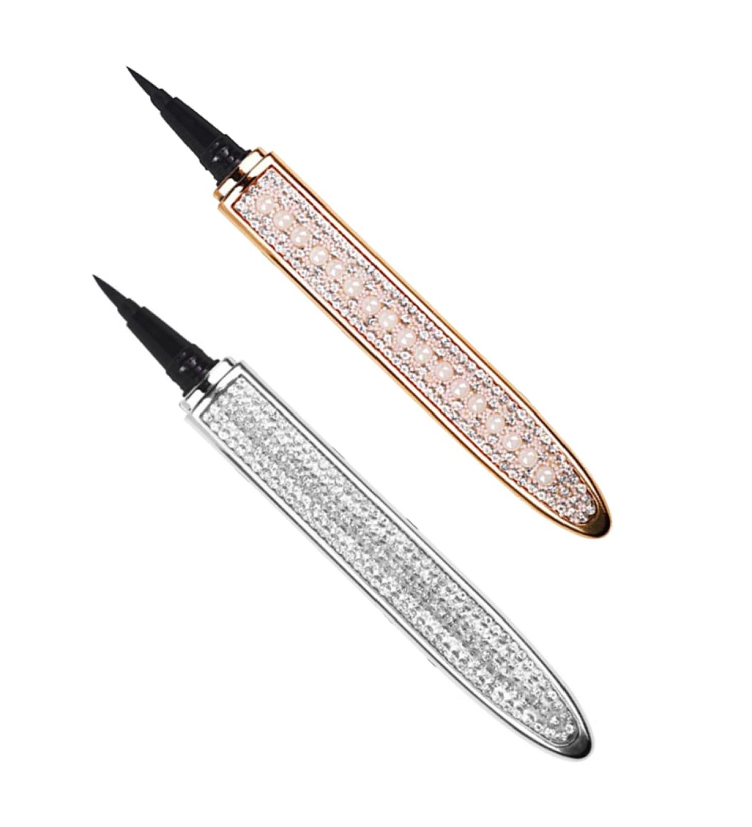VINTORKY 2pcs Diamond Eyeliner Liquid Eye Liner Eyeliner Liquid Pen Lash Accessories Rose Gold Plated Assorted Color - Buy Online on GoSupps.com