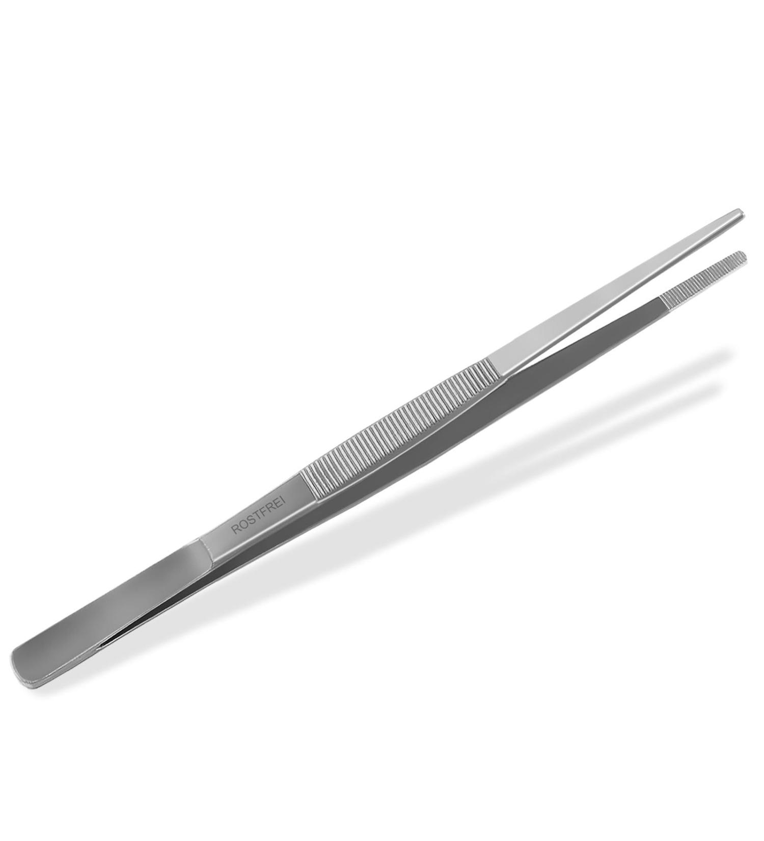 Straight Tweezers 25 cm with Internal Teeth | Stainless Steel Precision Tools for International Shipping - Buy Online on GoSupps.com