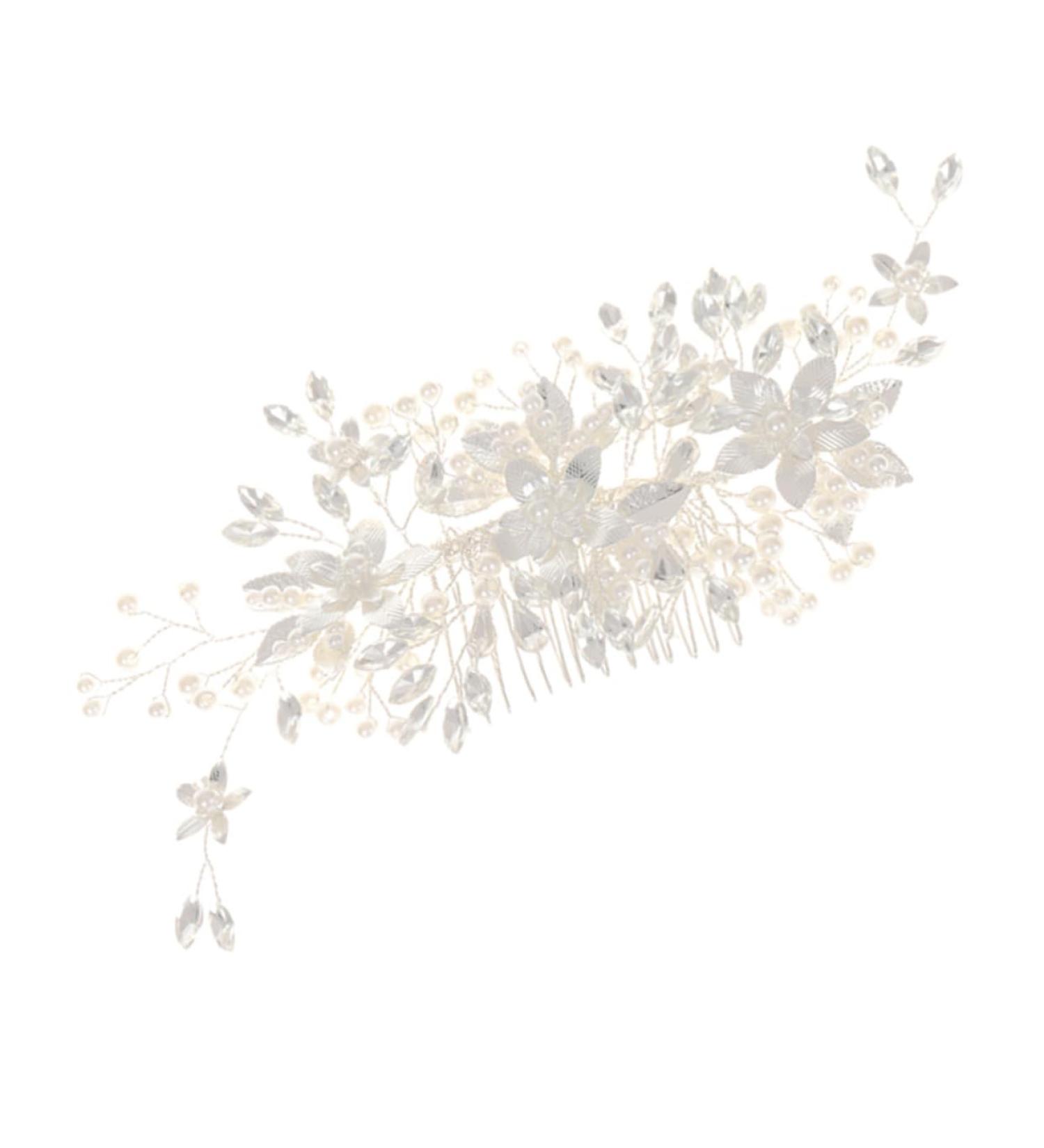 Beaupretty Wedding Hair Accessories Rhinestones Pearl Hair Clips Tiara Hair Barrettes Hair Pin Rhinestone Clips for Hair Metal Hair Comb Vintage Women's Zinc Alloy Hair Piece - Buy Online on GoSupps.com